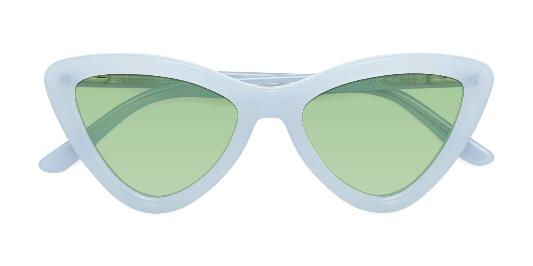 Folded Front of Candy in Blue with Medium Green Tinted Lenses