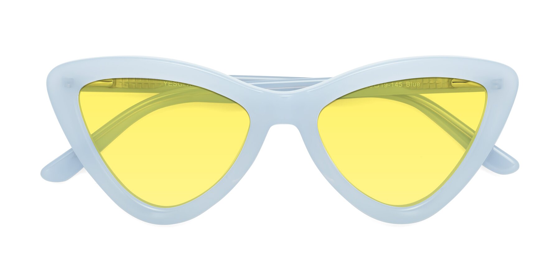 Folded Front of Candy in Blue with Medium Yellow Tinted Lenses