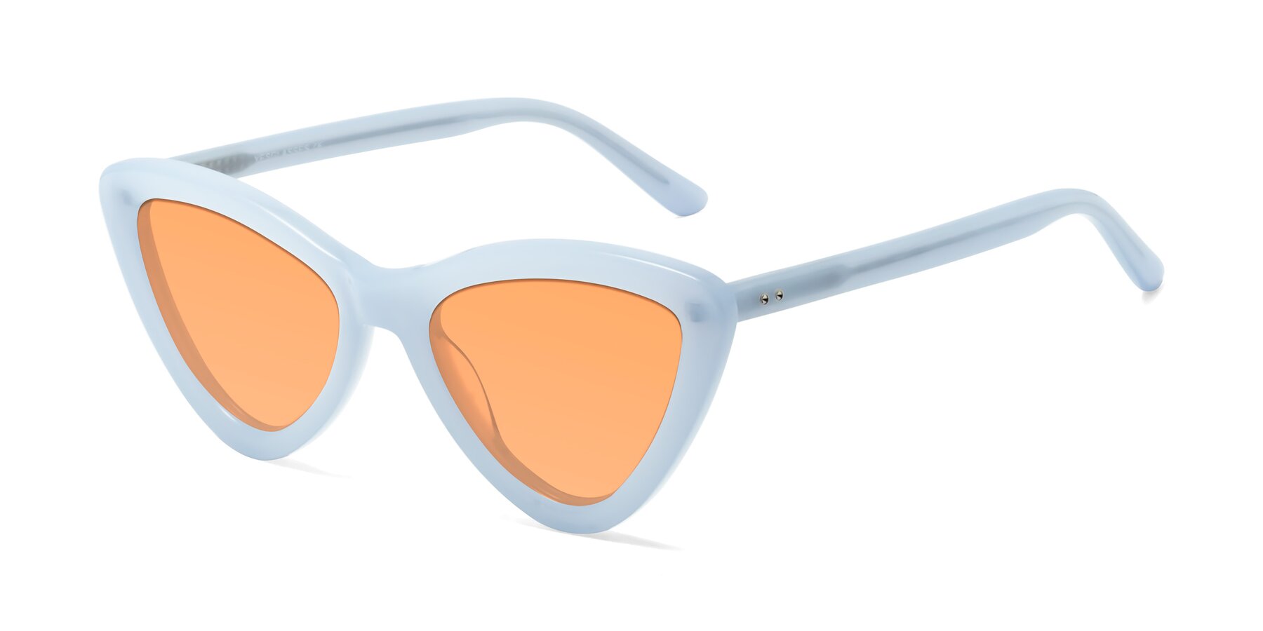 Angle of Candy in Blue with Medium Orange Tinted Lenses