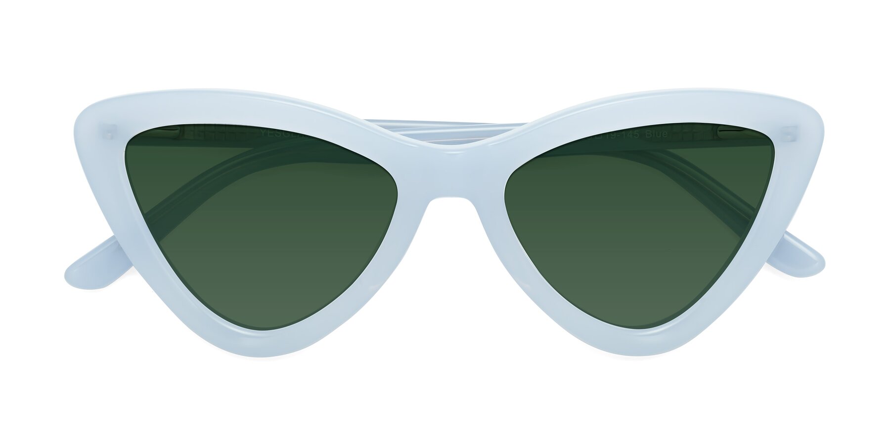 Folded Front of Candy in Blue with Green Tinted Lenses