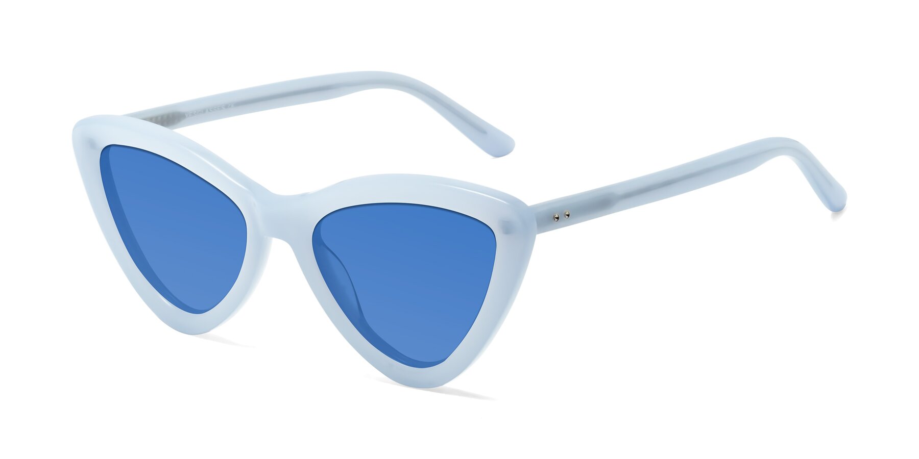 Angle of Candy in Blue with Blue Tinted Lenses