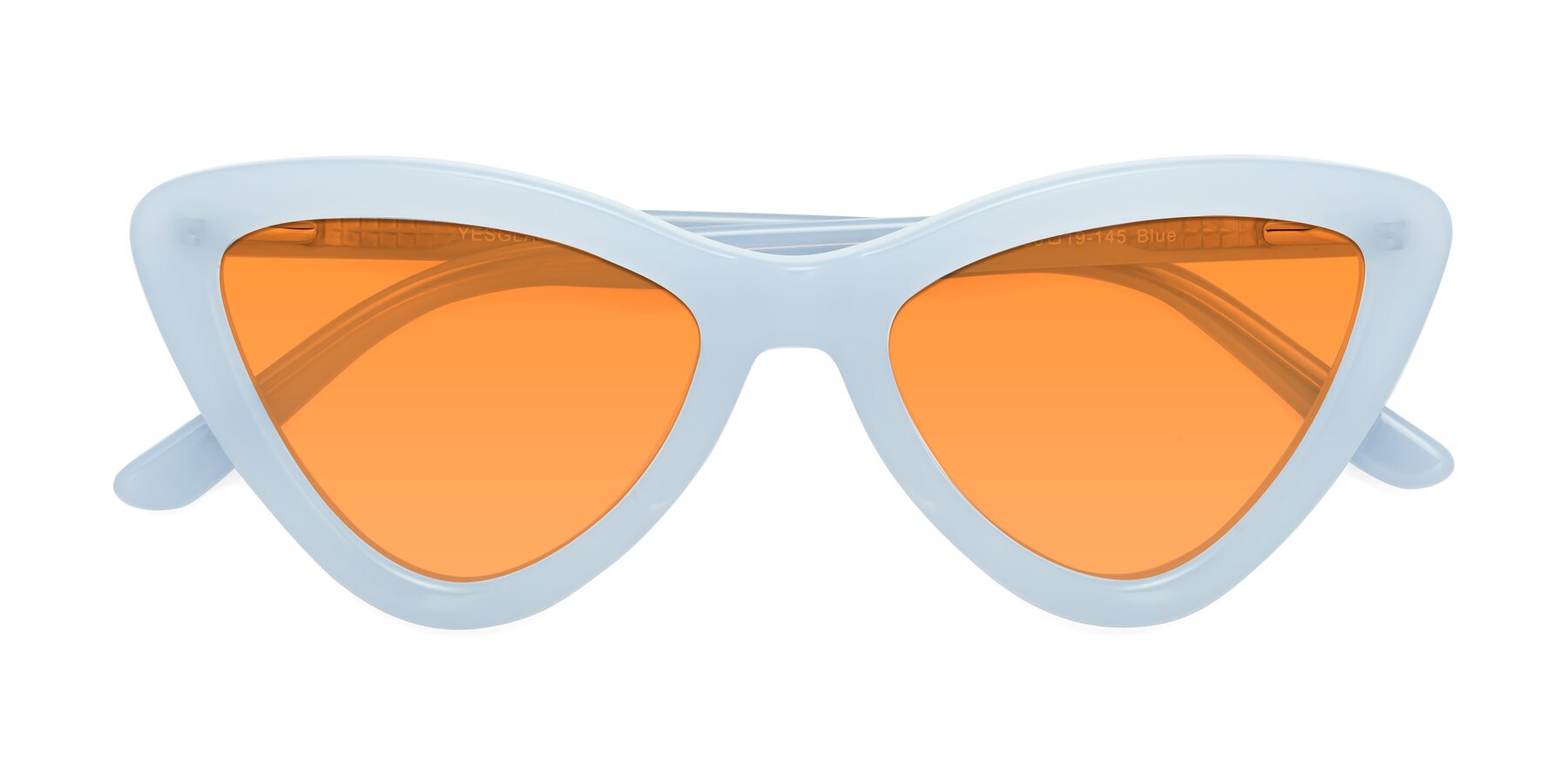 Folded Front of Candy in Blue with Orange Tinted Lenses
