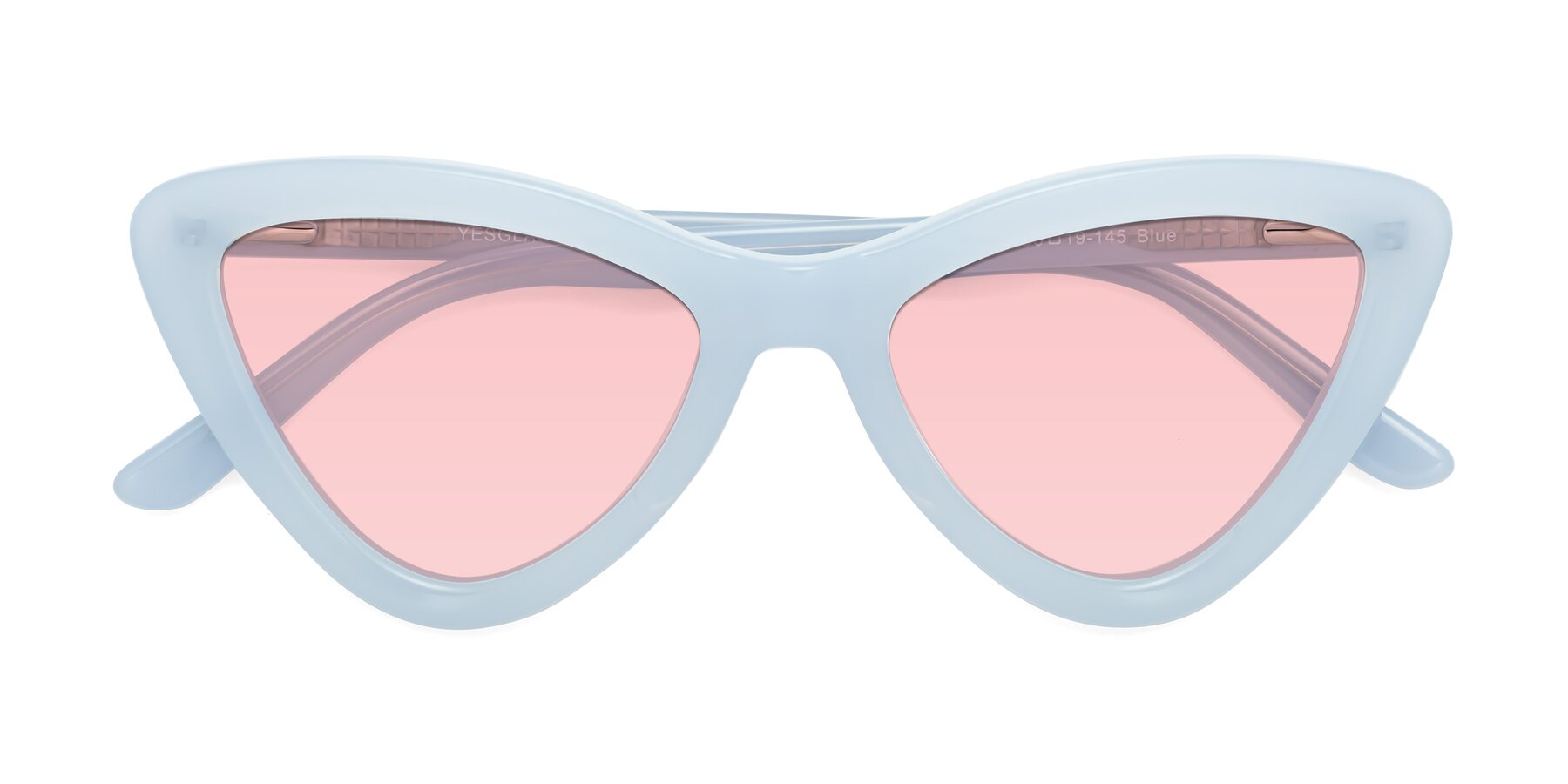 Folded Front of Candy in Blue with Light Garnet Tinted Lenses