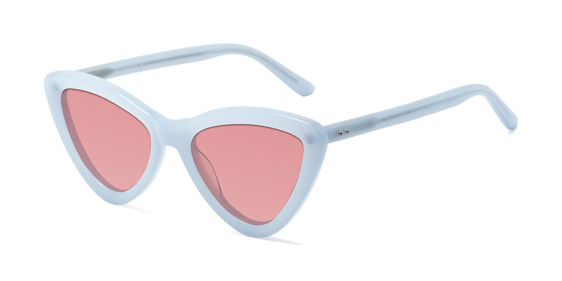 Angle of Candy in Blue with Medium Garnet Tinted Lenses