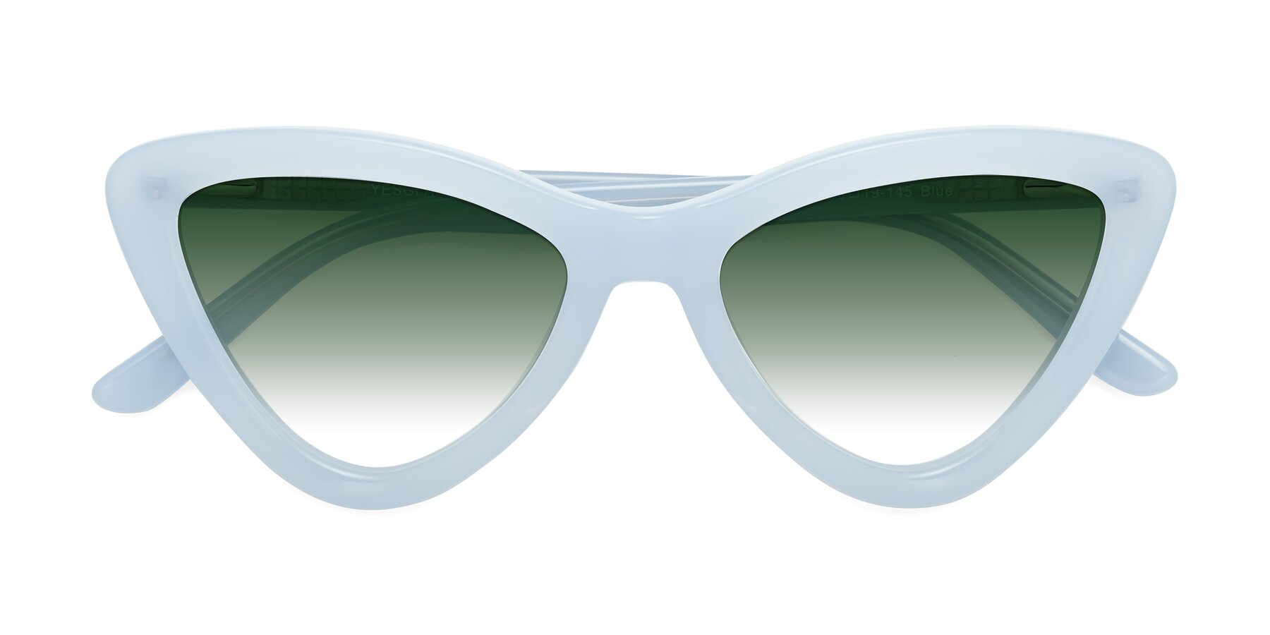 Folded Front of Candy in Blue with Green Gradient Lenses