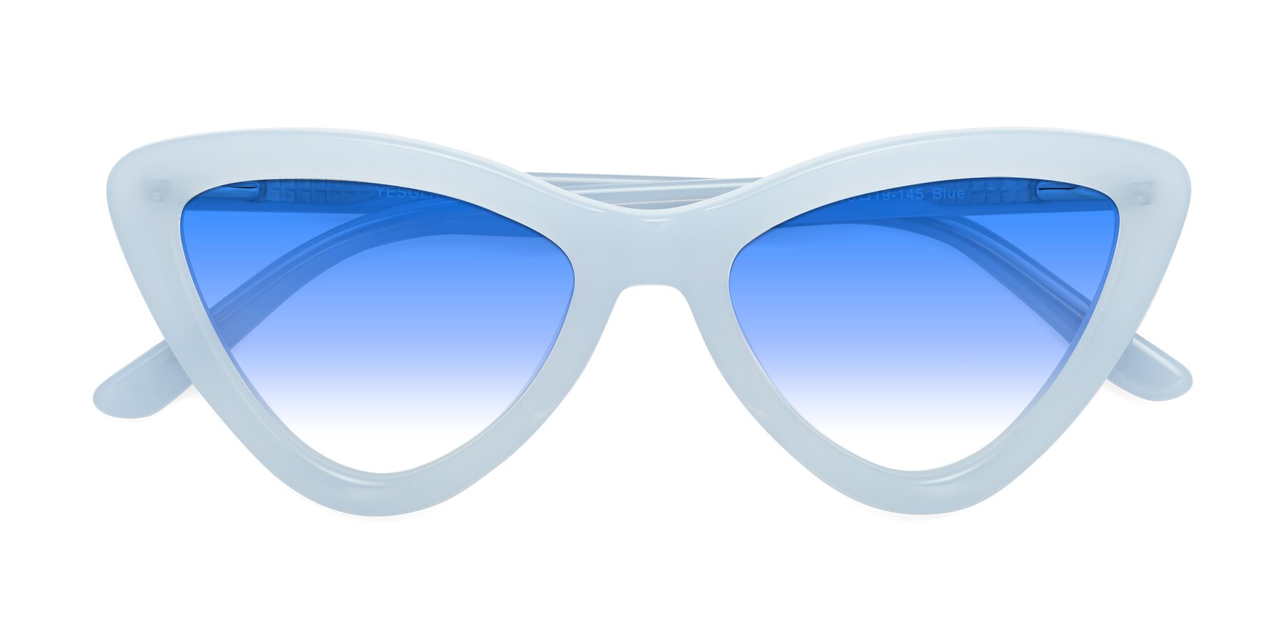 Folded Front of Candy in Blue with Blue Gradient Lenses