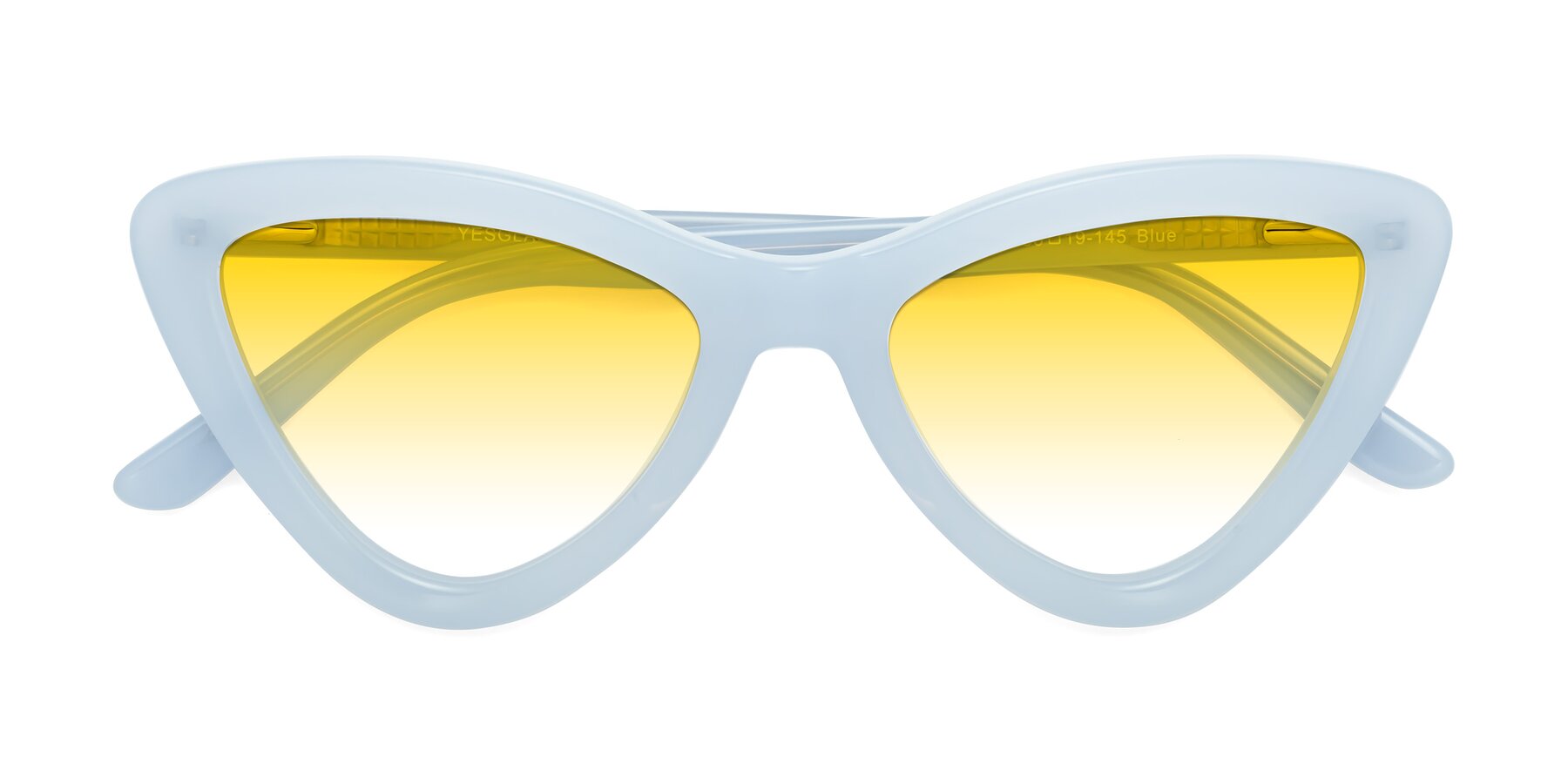 Folded Front of Candy in Blue with Yellow Gradient Lenses