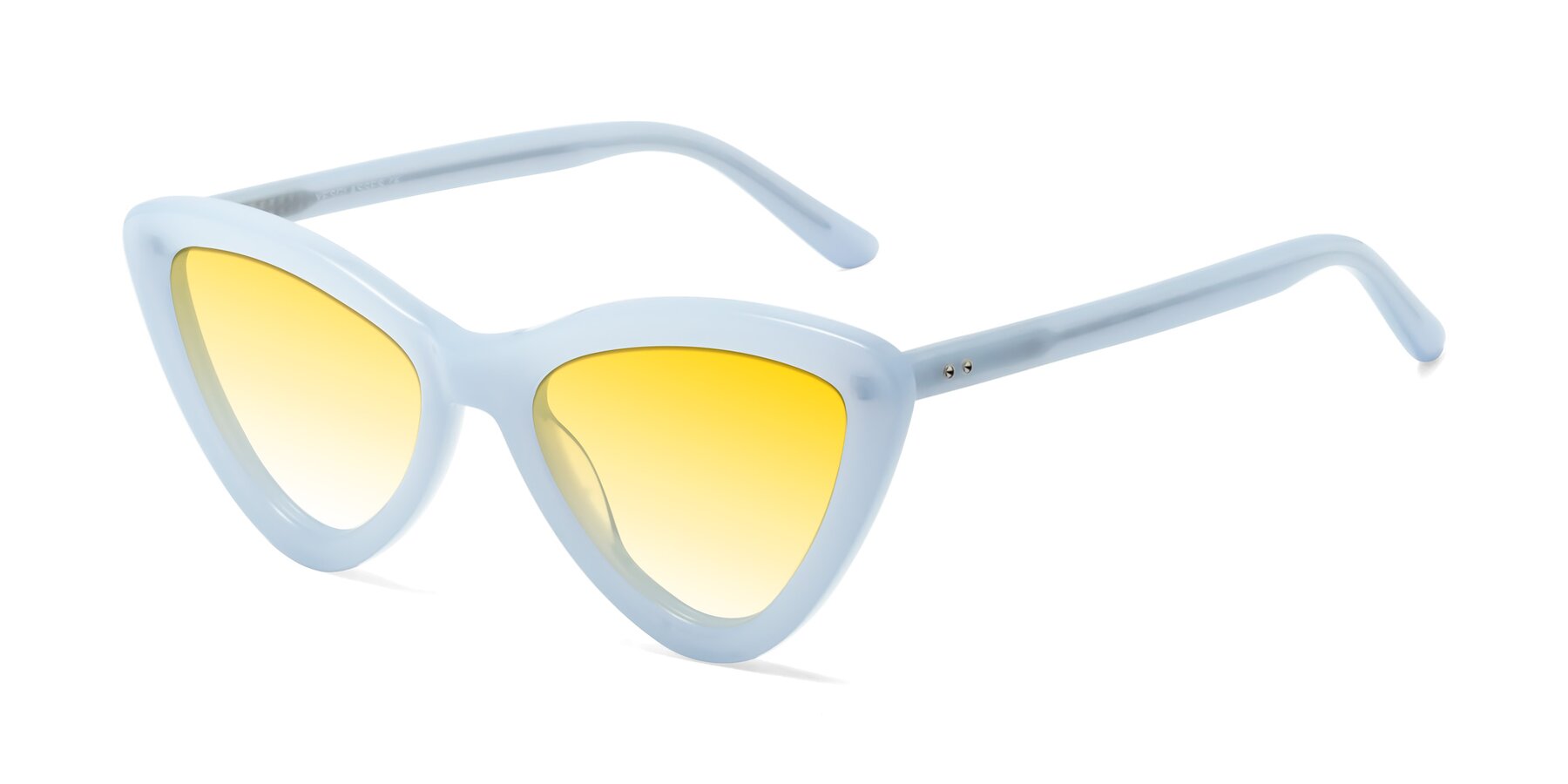 Angle of Candy in Blue with Yellow Gradient Lenses