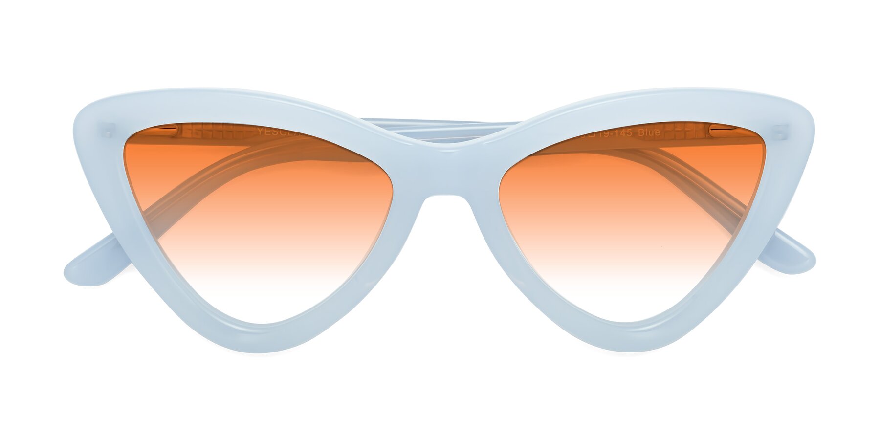 Folded Front of Candy in Blue with Orange Gradient Lenses