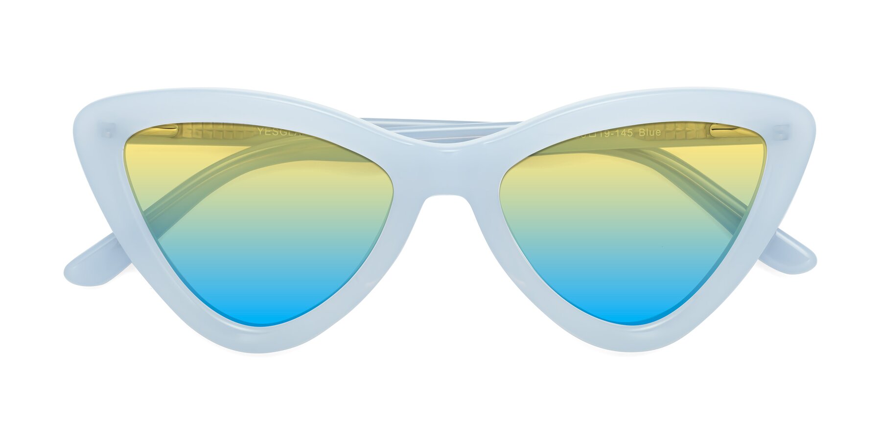 Folded Front of Candy in Blue with Yellow / Blue Gradient Lenses