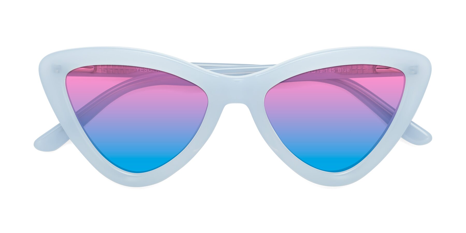 Blue Hipster Acetate Butterfly Gradient Sunglasses with Pink / Blue Sunwear  Lenses - Candy