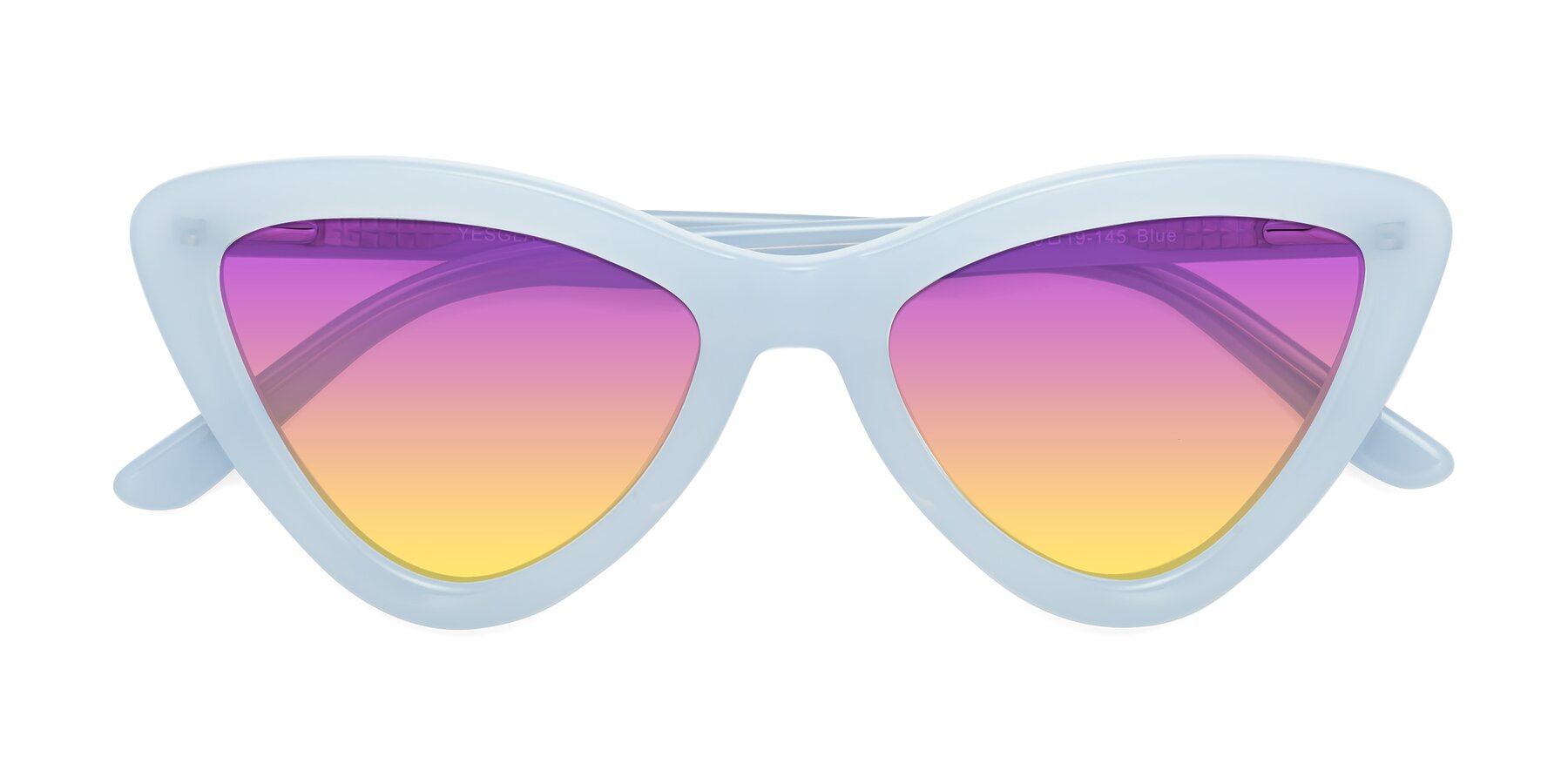 Folded Front of Candy in Blue with Purple / Yellow Gradient Lenses