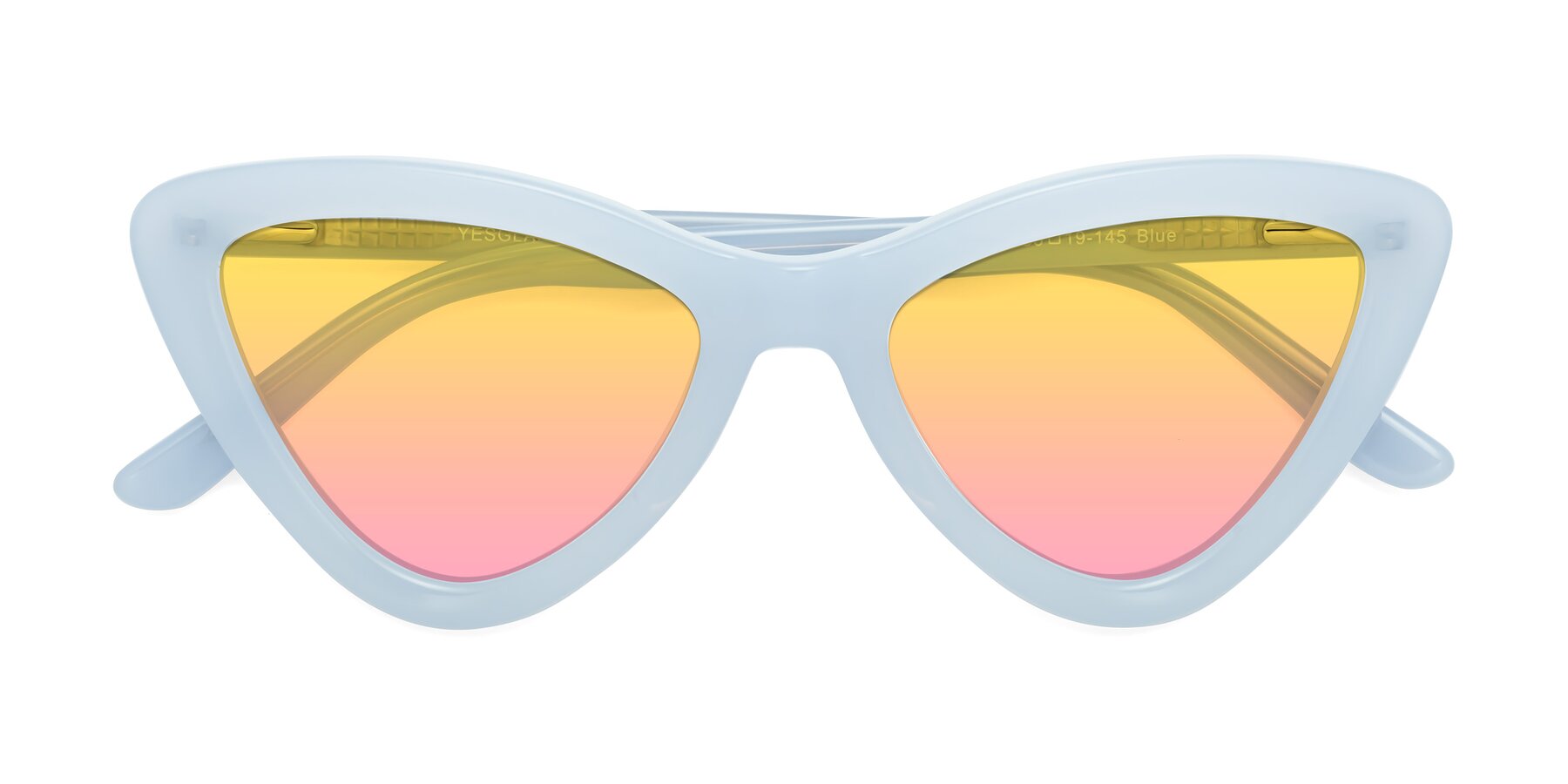 Folded Front of Candy in Blue with Yellow / Pink Gradient Lenses