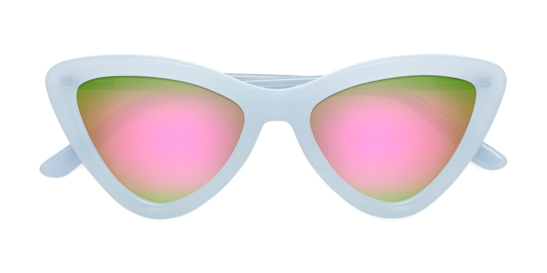 Folded Front of Candy in Blue with Pink Mirrored Lenses