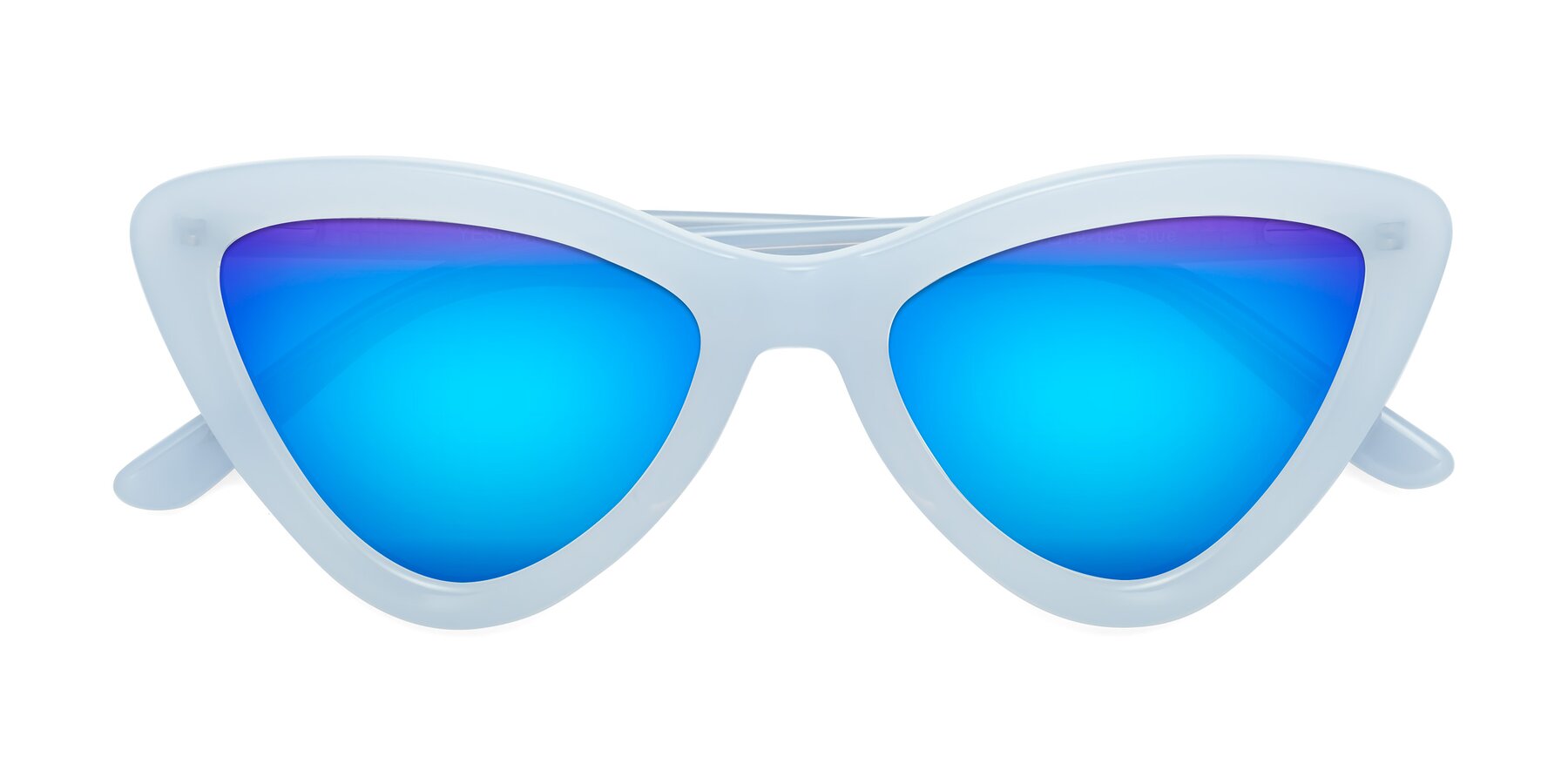 Folded Front of Candy in Blue with Blue Mirrored Lenses