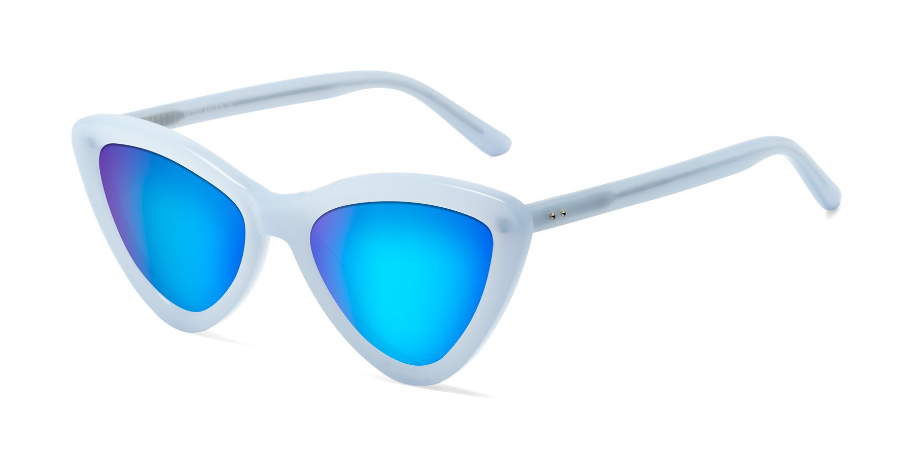 Angle of Candy in Blue with Blue Mirrored Lenses