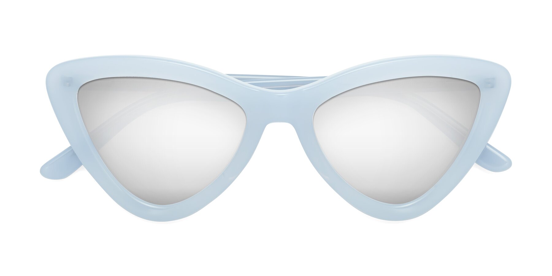 Folded Front of Candy in Blue with Silver Mirrored Lenses