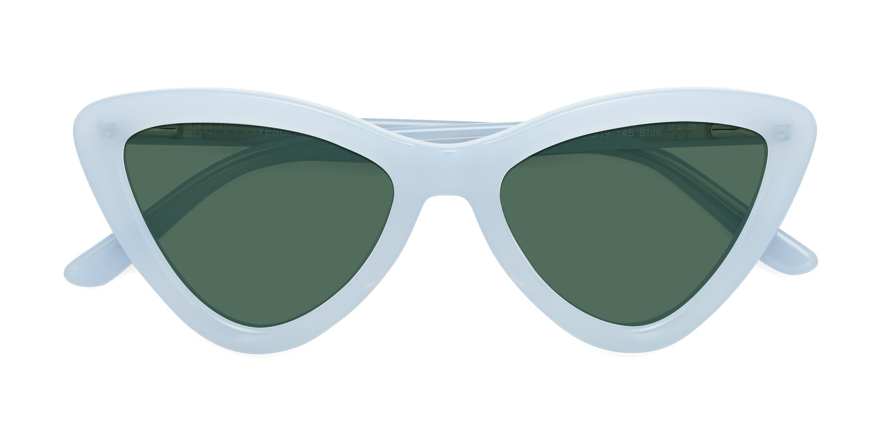 Folded Front of Candy in Blue with Green Polarized Lenses