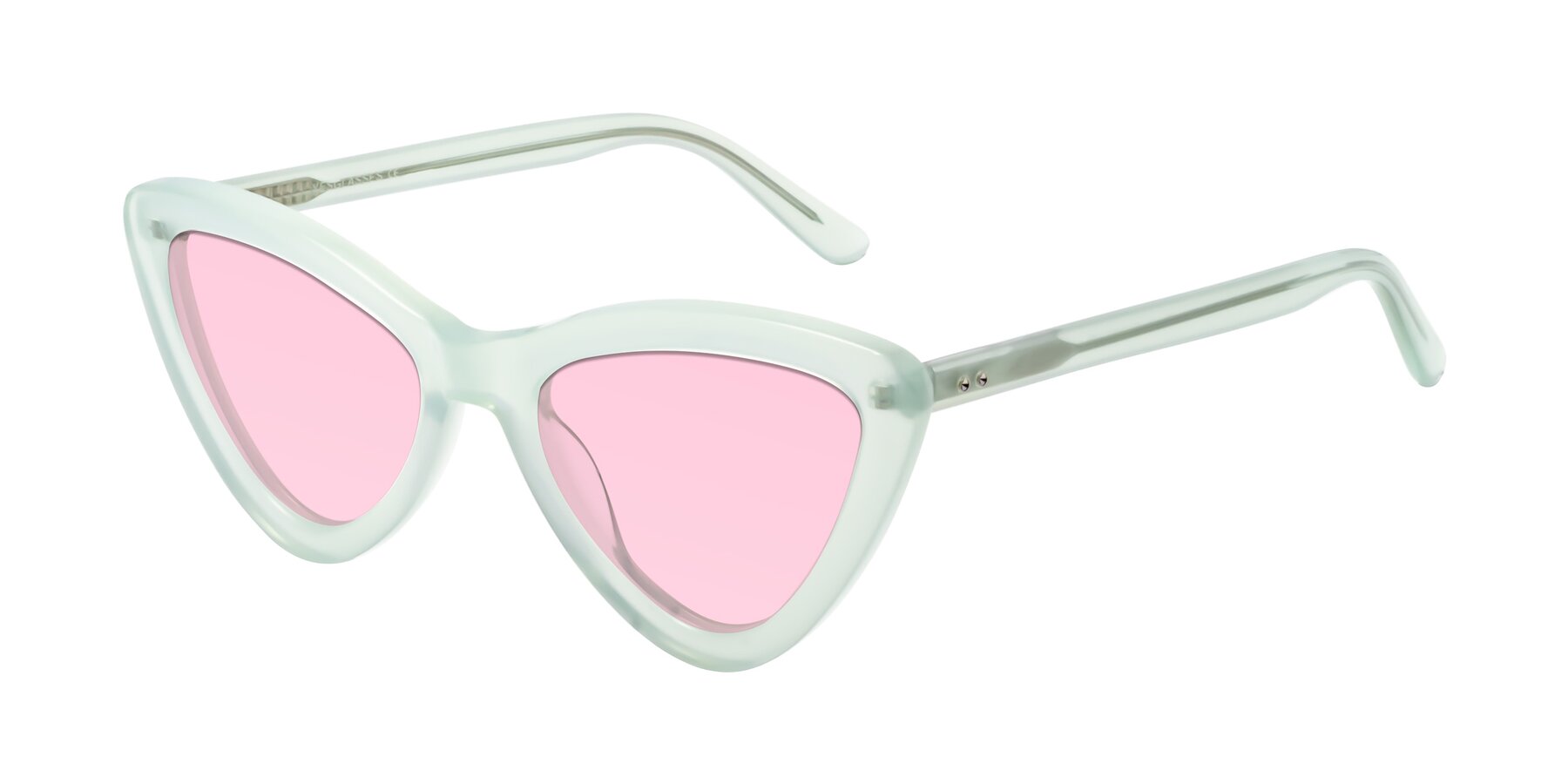 Angle of Candy in Light Green with Light Pink Tinted Lenses