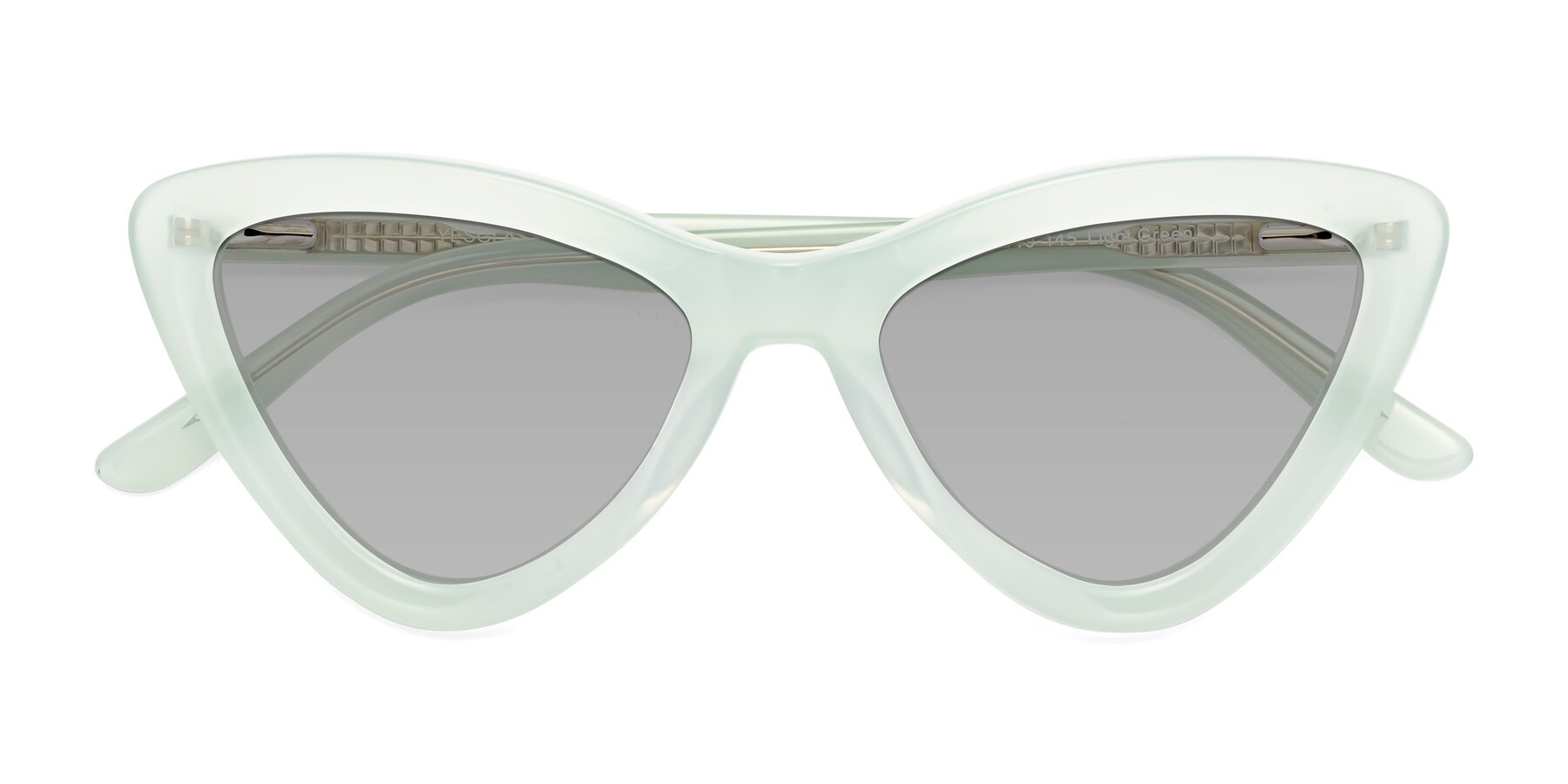 Folded Front of Candy in Light Green with Light Gray Tinted Lenses