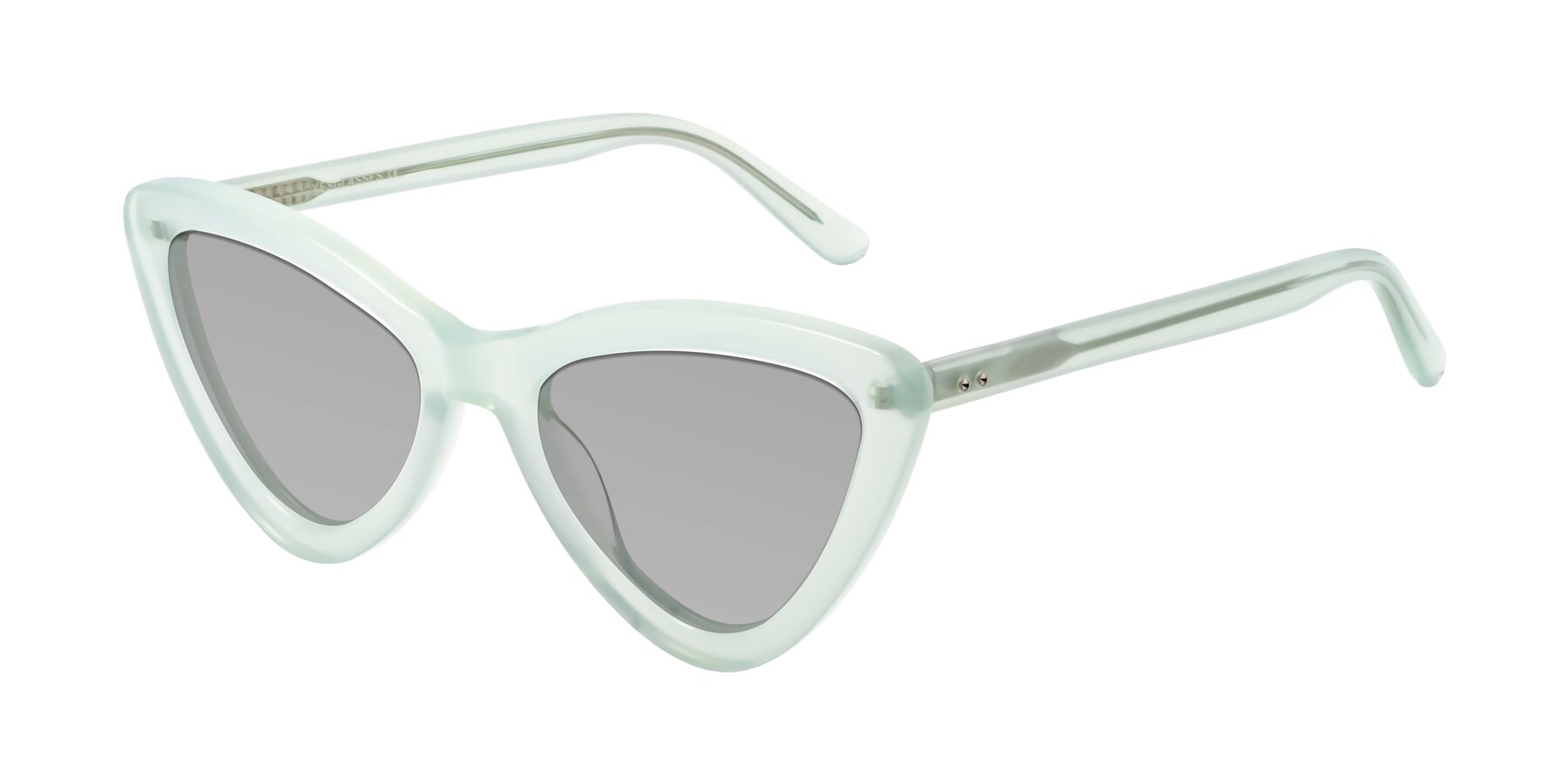 Angle of Candy in Light Green with Light Gray Tinted Lenses