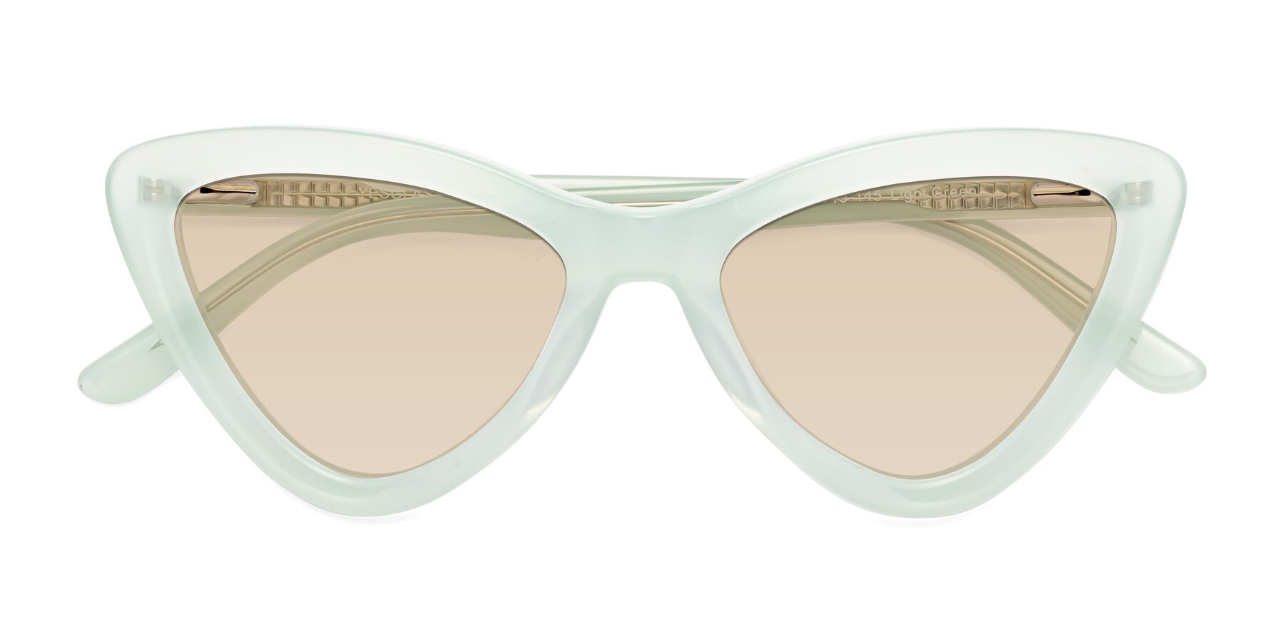 Folded Front of Candy in Light Green with Light Brown Tinted Lenses