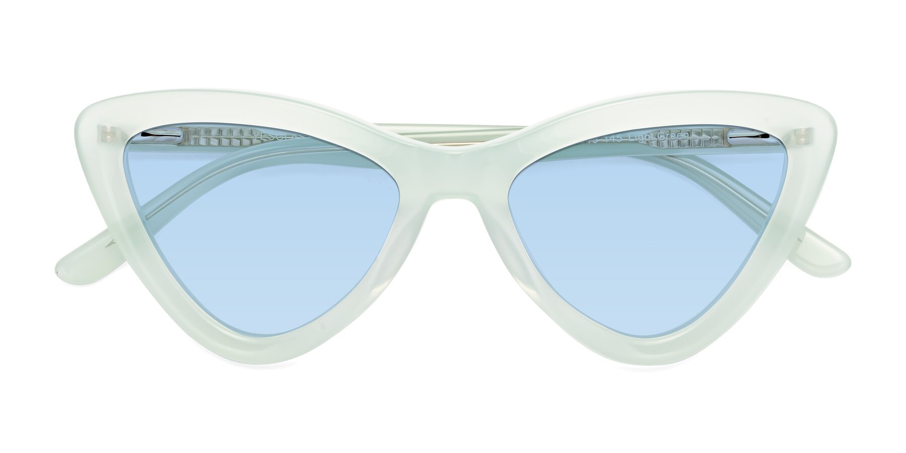 Folded Front of Candy in Light Green with Light Blue Tinted Lenses
