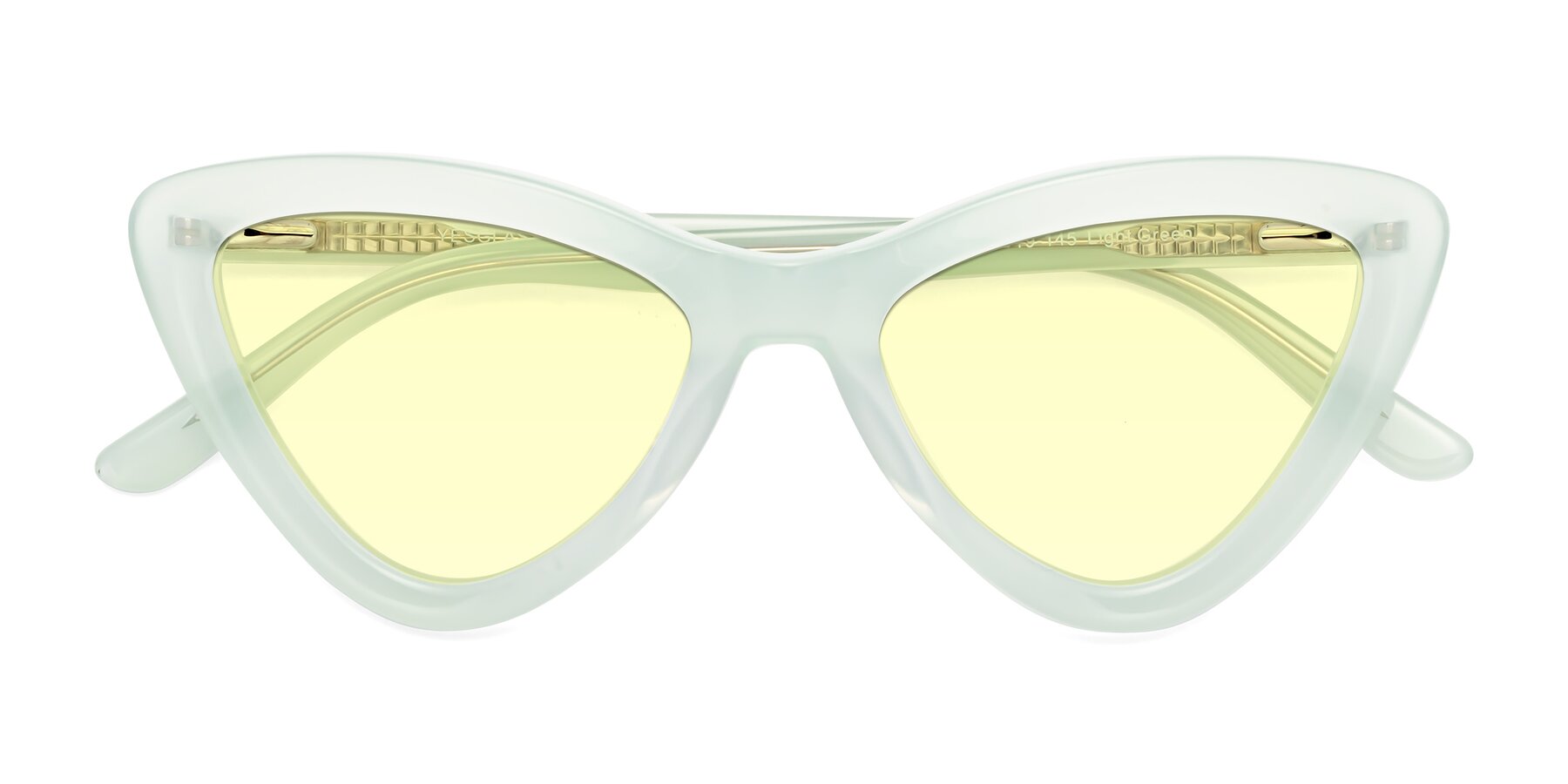 Folded Front of Candy in Light Green with Light Yellow Tinted Lenses