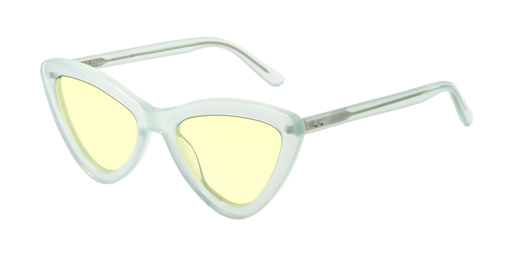 Angle of Candy in Light Green with Light Yellow Tinted Lenses