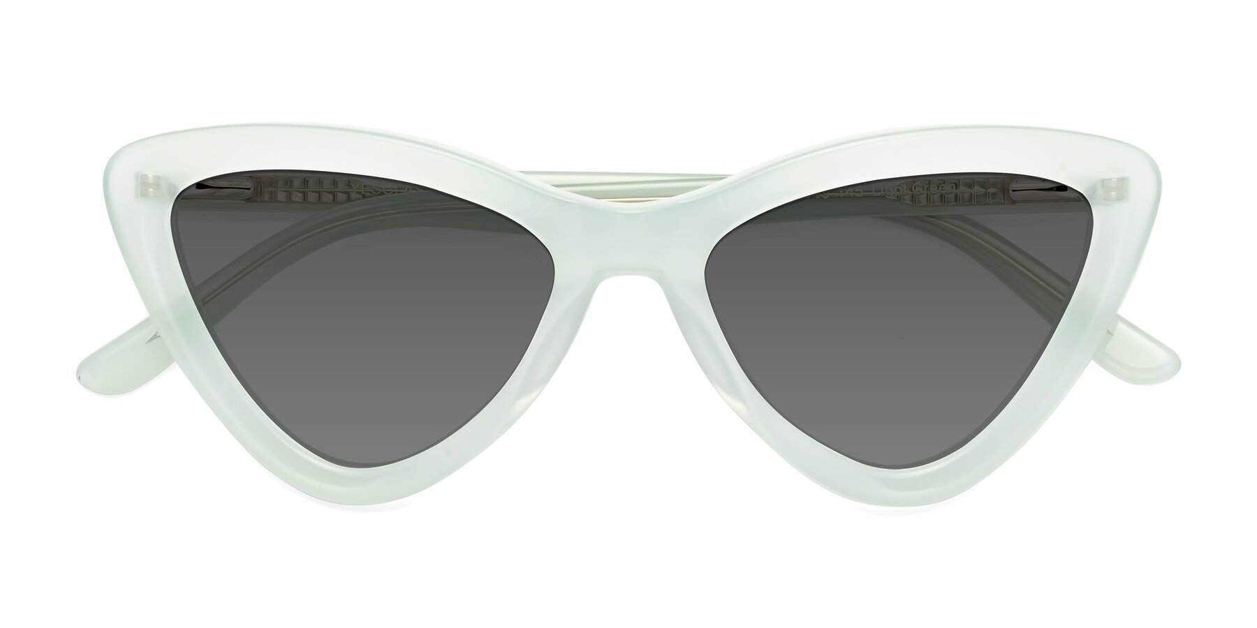 Folded Front of Candy in Light Green with Medium Gray Tinted Lenses