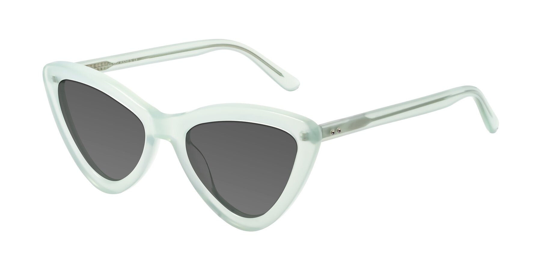 Angle of Candy in Light Green with Medium Gray Tinted Lenses