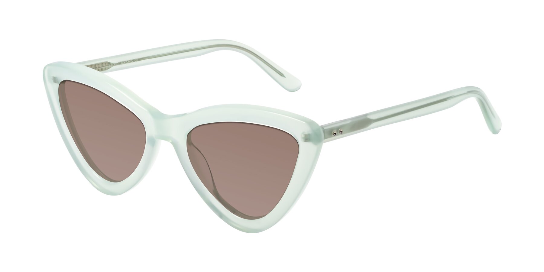Angle of Candy in Light Green with Medium Brown Tinted Lenses