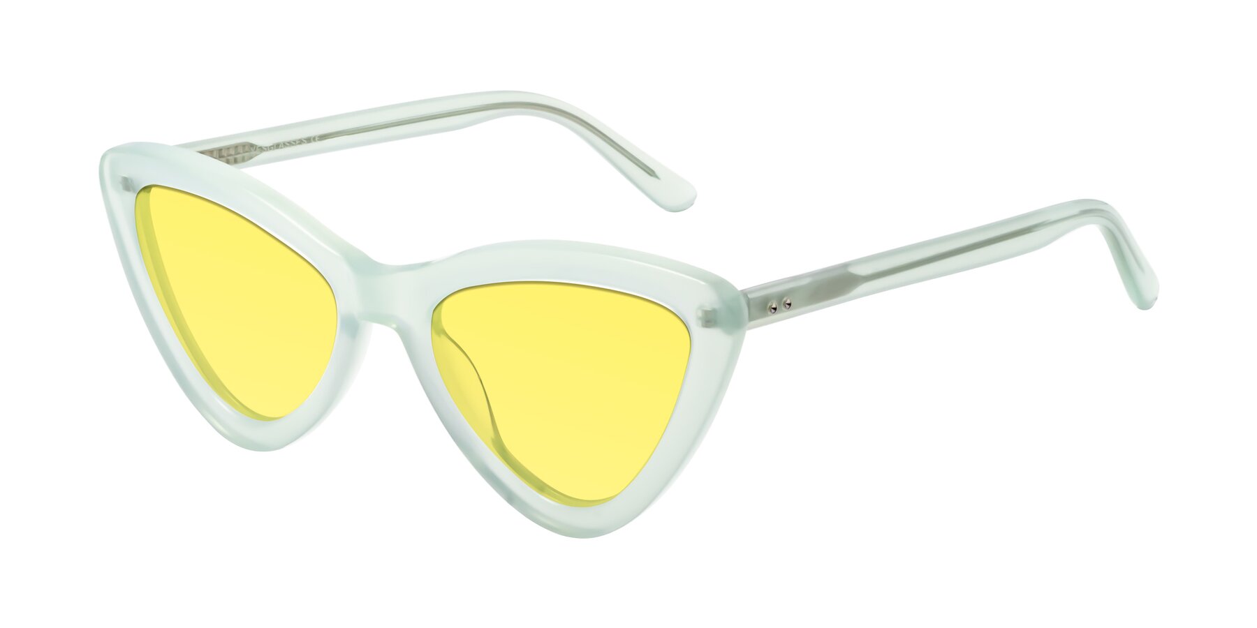 Angle of Candy in Light Green with Medium Yellow Tinted Lenses