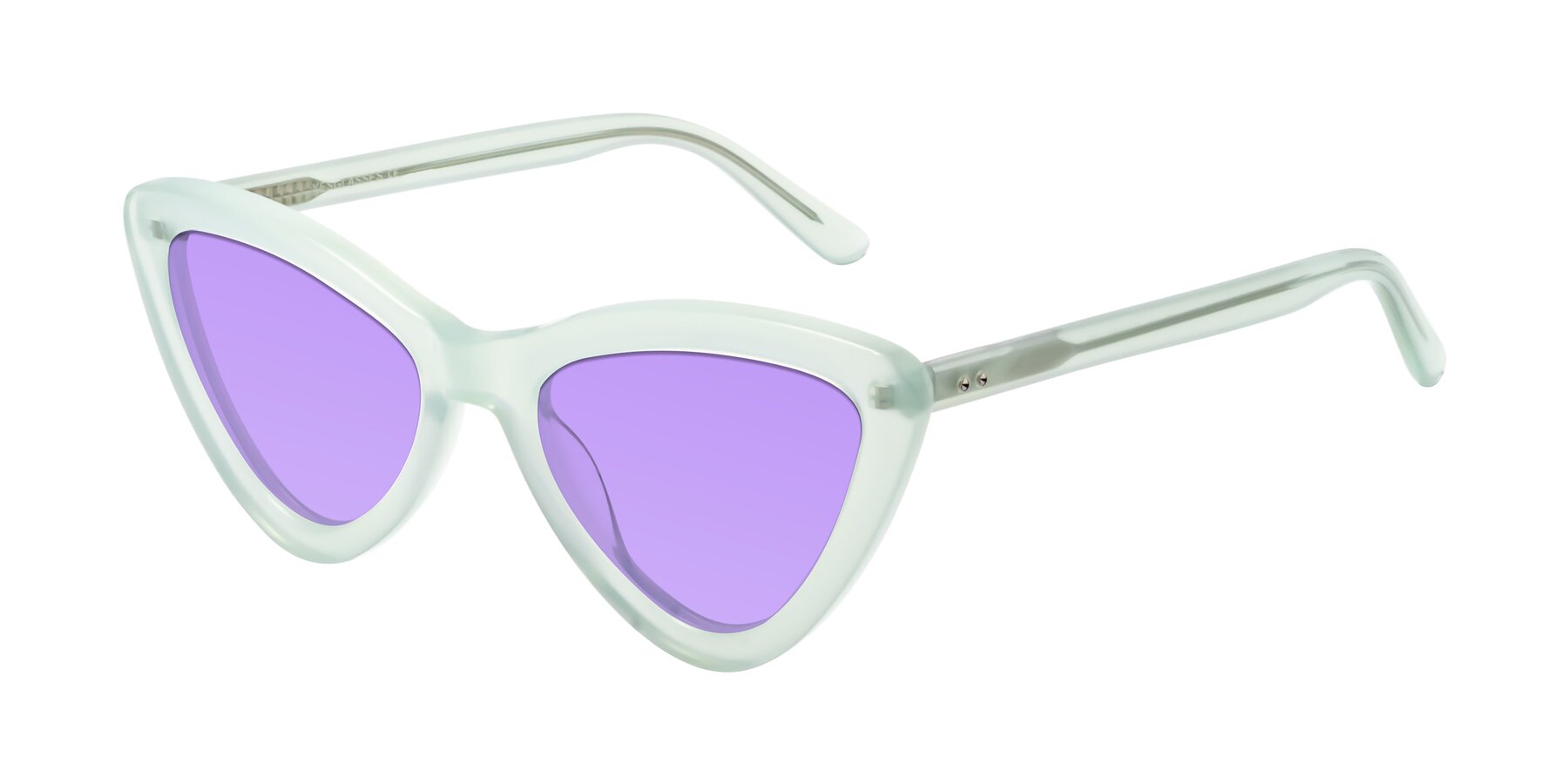 Angle of Candy in Light Green with Medium Purple Tinted Lenses