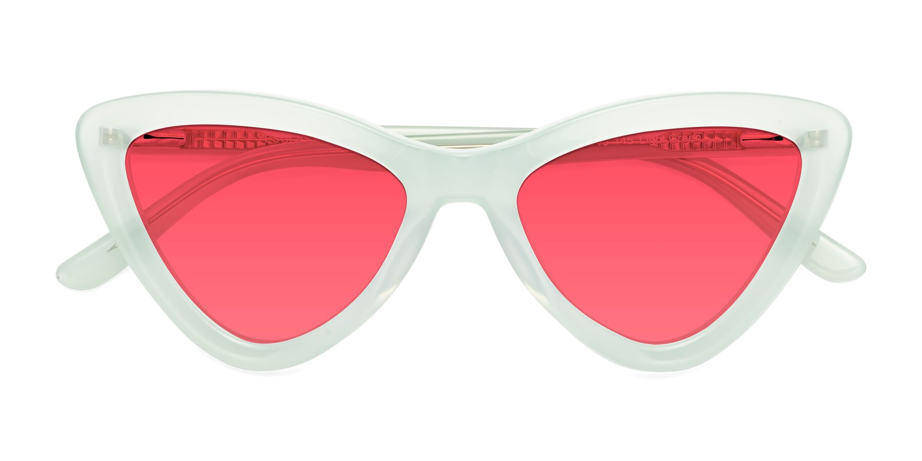 Folded Front of Candy in Light Green with Red Tinted Lenses