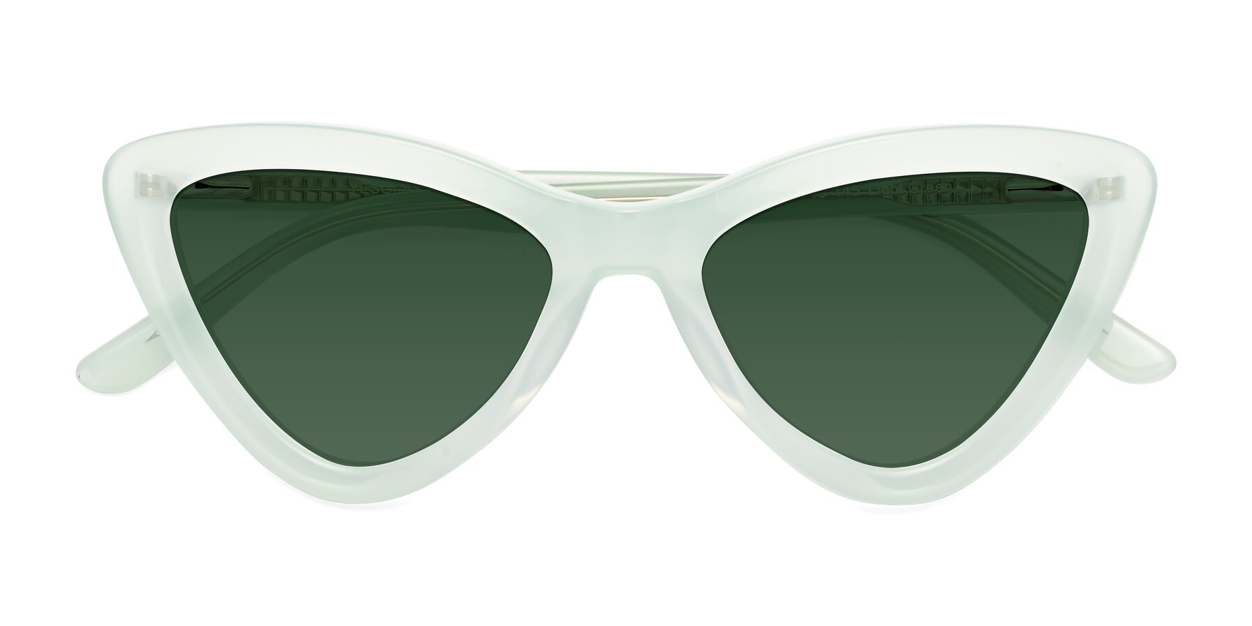 Folded Front of Candy in Light Green with Green Tinted Lenses