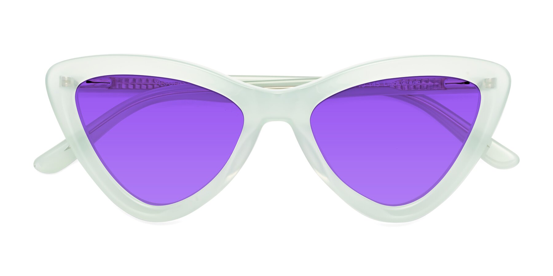 Folded Front of Candy in Light Green with Purple Tinted Lenses