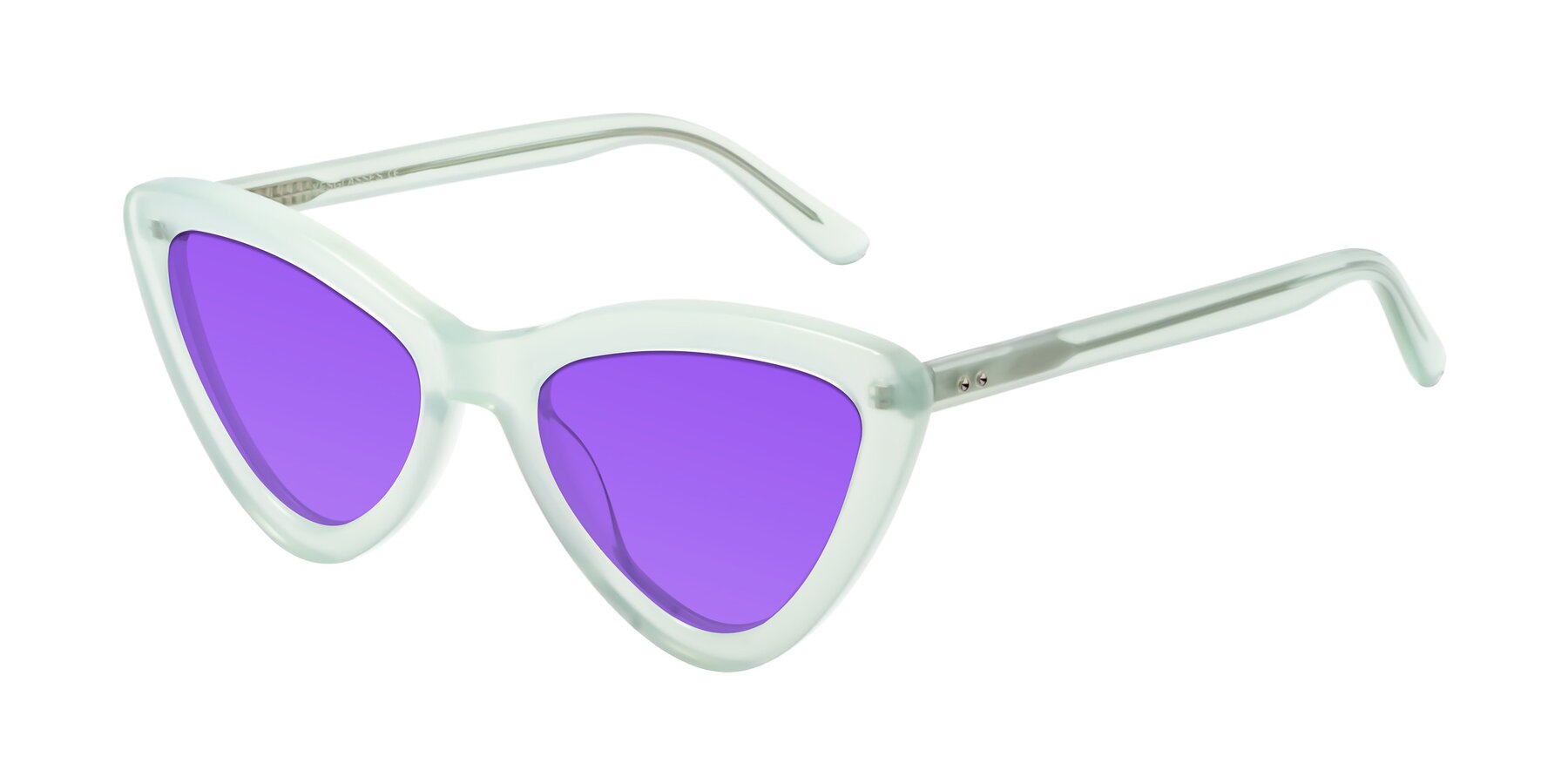 Angle of Candy in Light Green with Purple Tinted Lenses