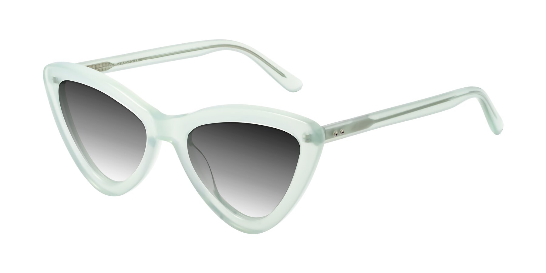 Angle of Candy in Light Green with Gray Gradient Lenses