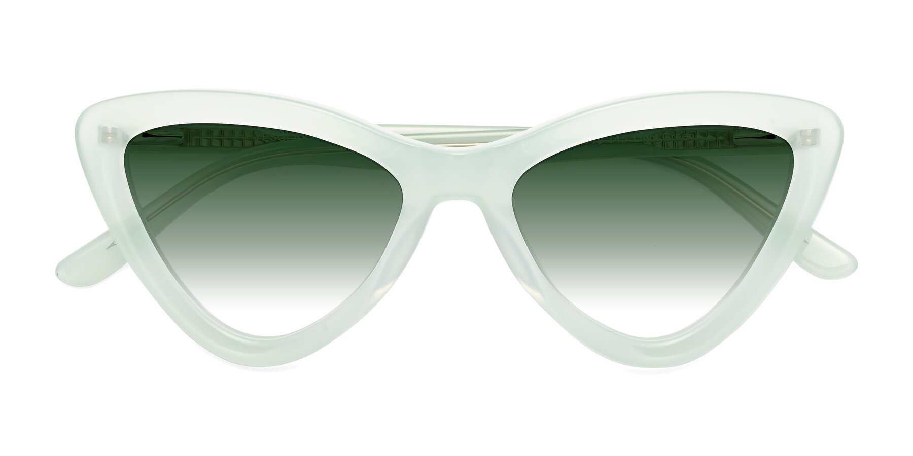 Folded Front of Candy in Light Green with Green Gradient Lenses