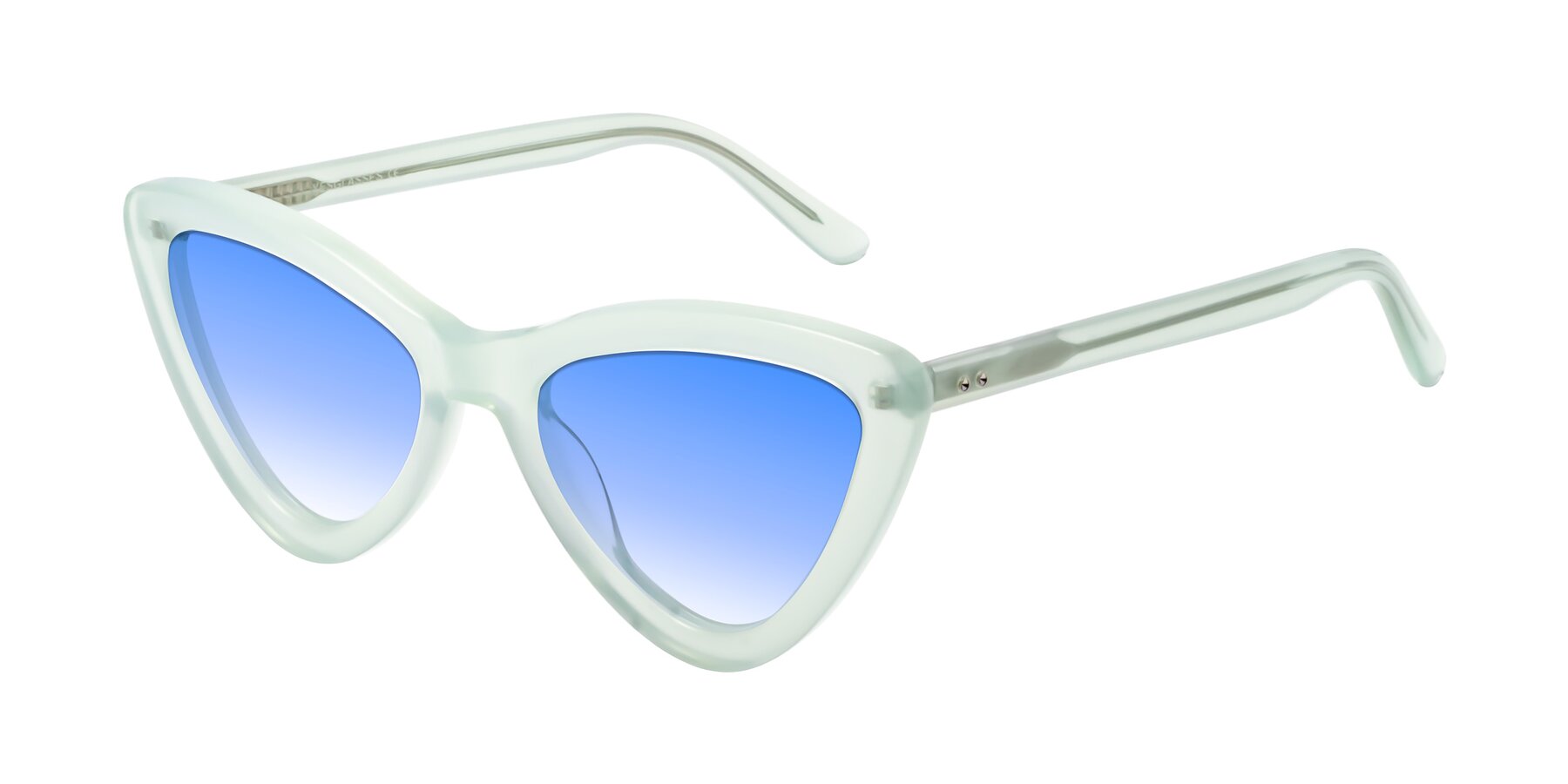 Angle of Candy in Light Green with Blue Gradient Lenses