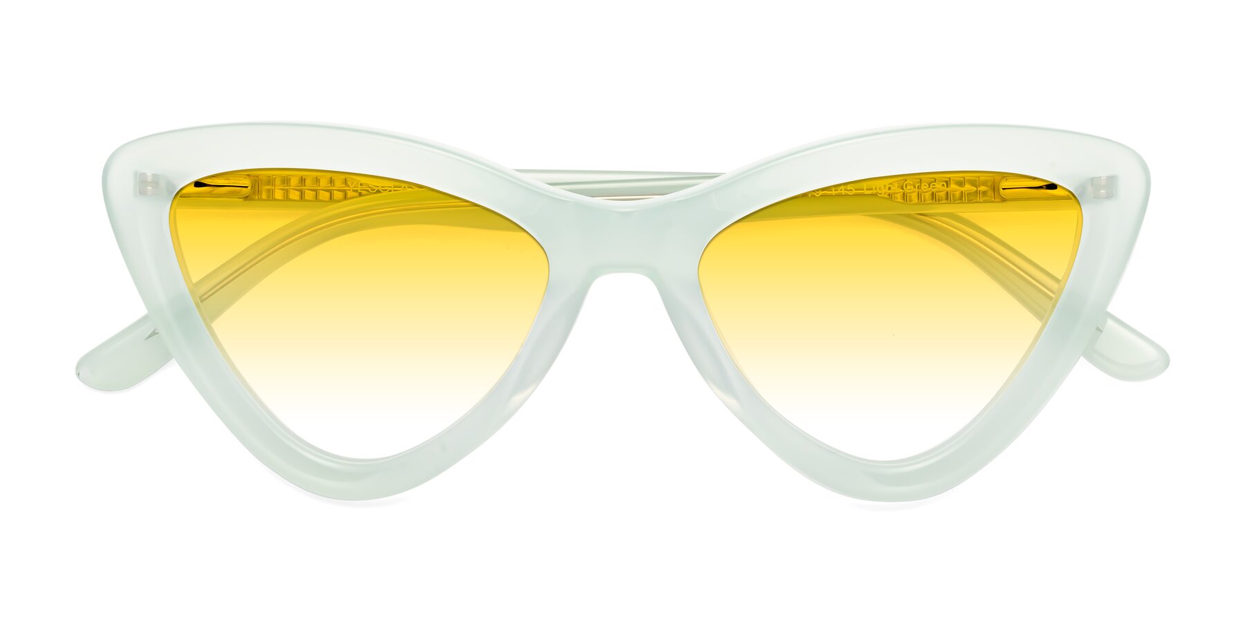 Folded Front of Candy in Light Green with Yellow Gradient Lenses