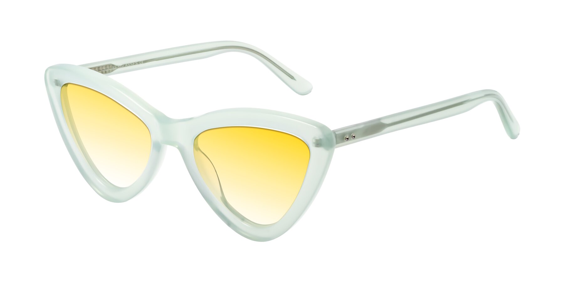 Angle of Candy in Light Green with Yellow Gradient Lenses