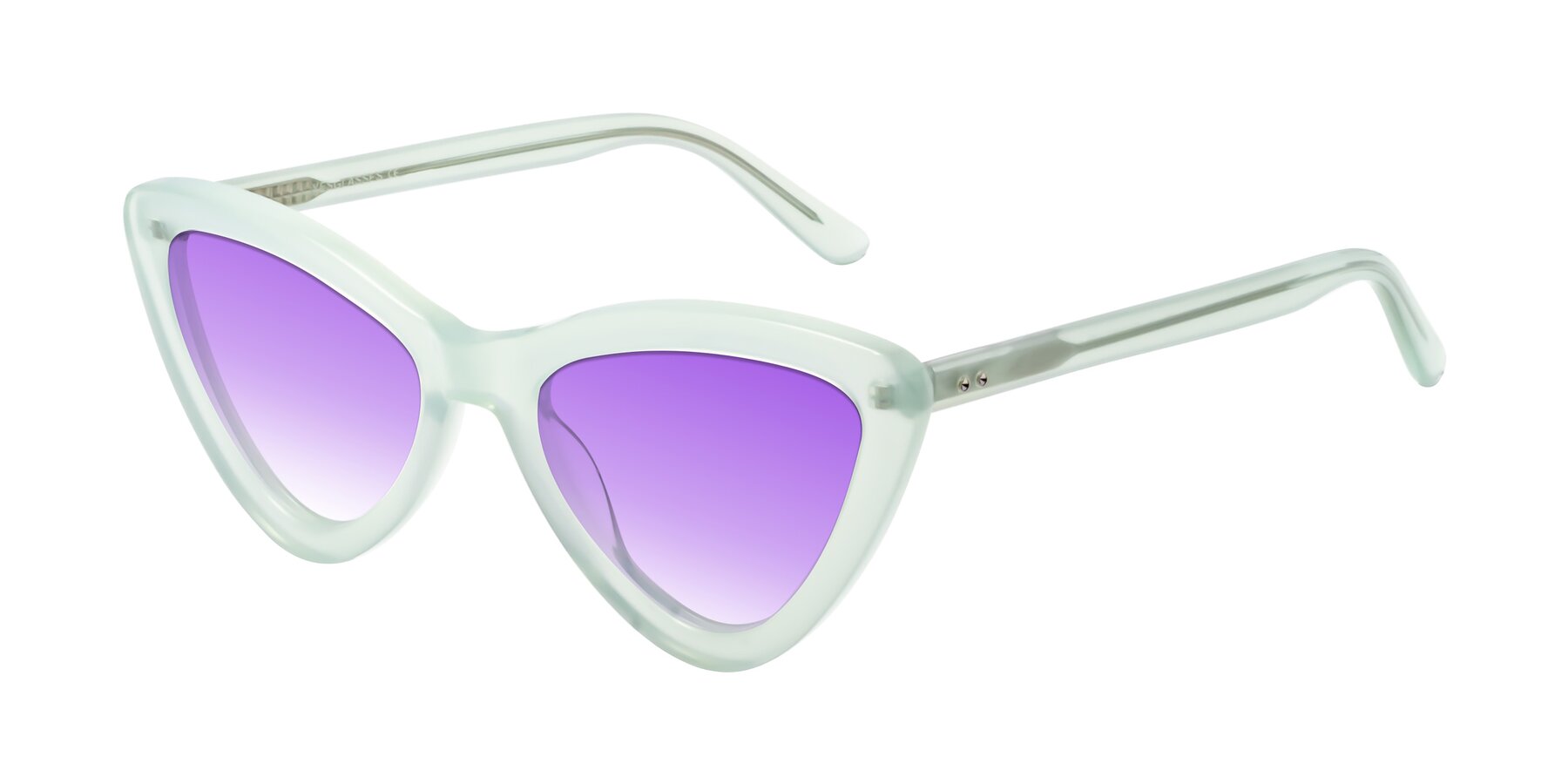 Angle of Candy in Light Green with Purple Gradient Lenses