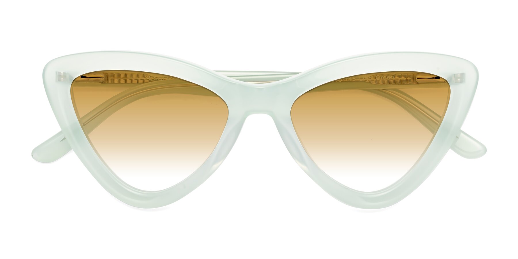 Folded Front of Candy in Light Green with Champagne Gradient Lenses