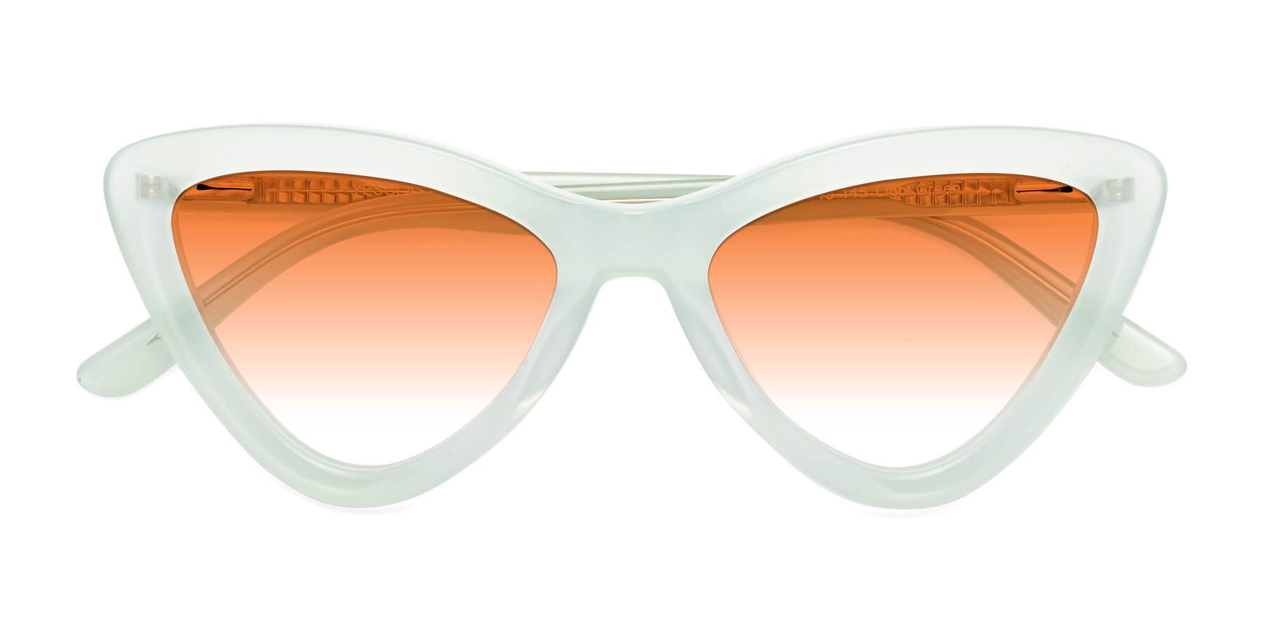 Folded Front of Candy in Light Green with Orange Gradient Lenses