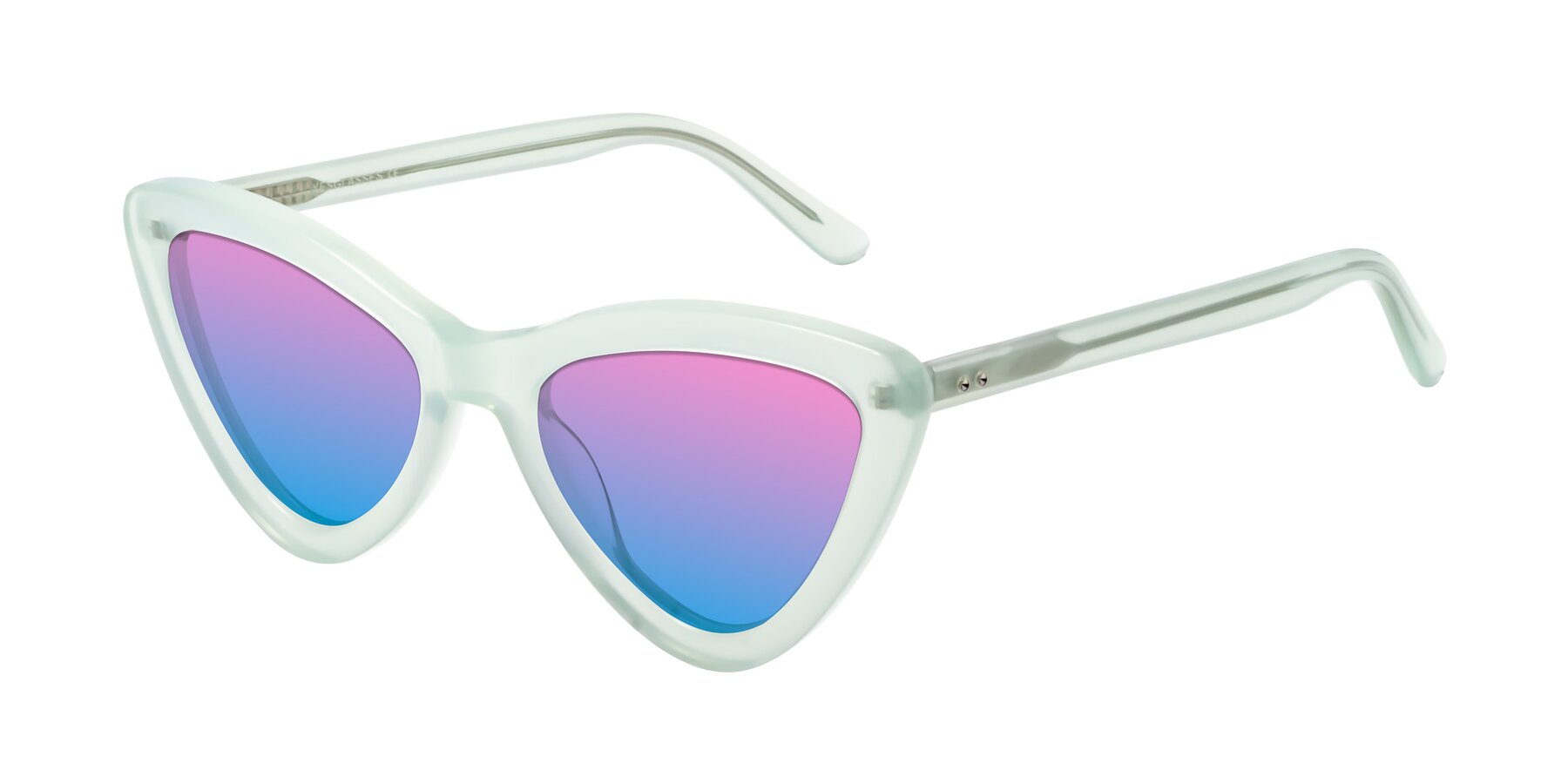 Angle of Candy in Light Green with Pink / Blue Gradient Lenses