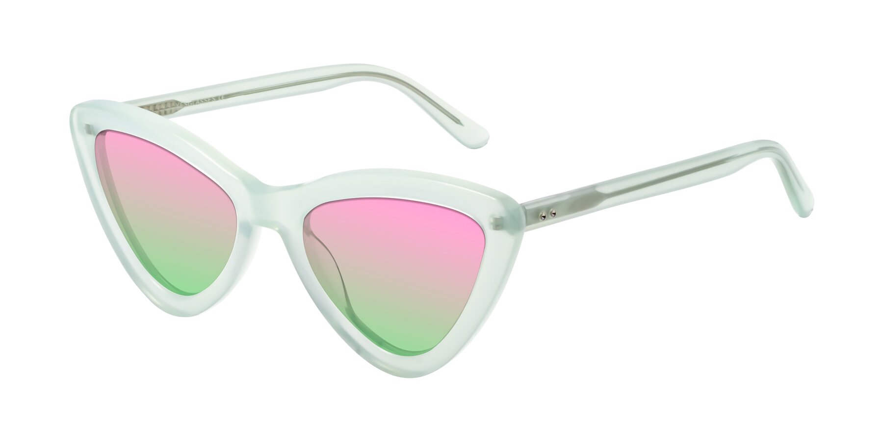 Angle of Candy in Light Green with Pink / Green Gradient Lenses