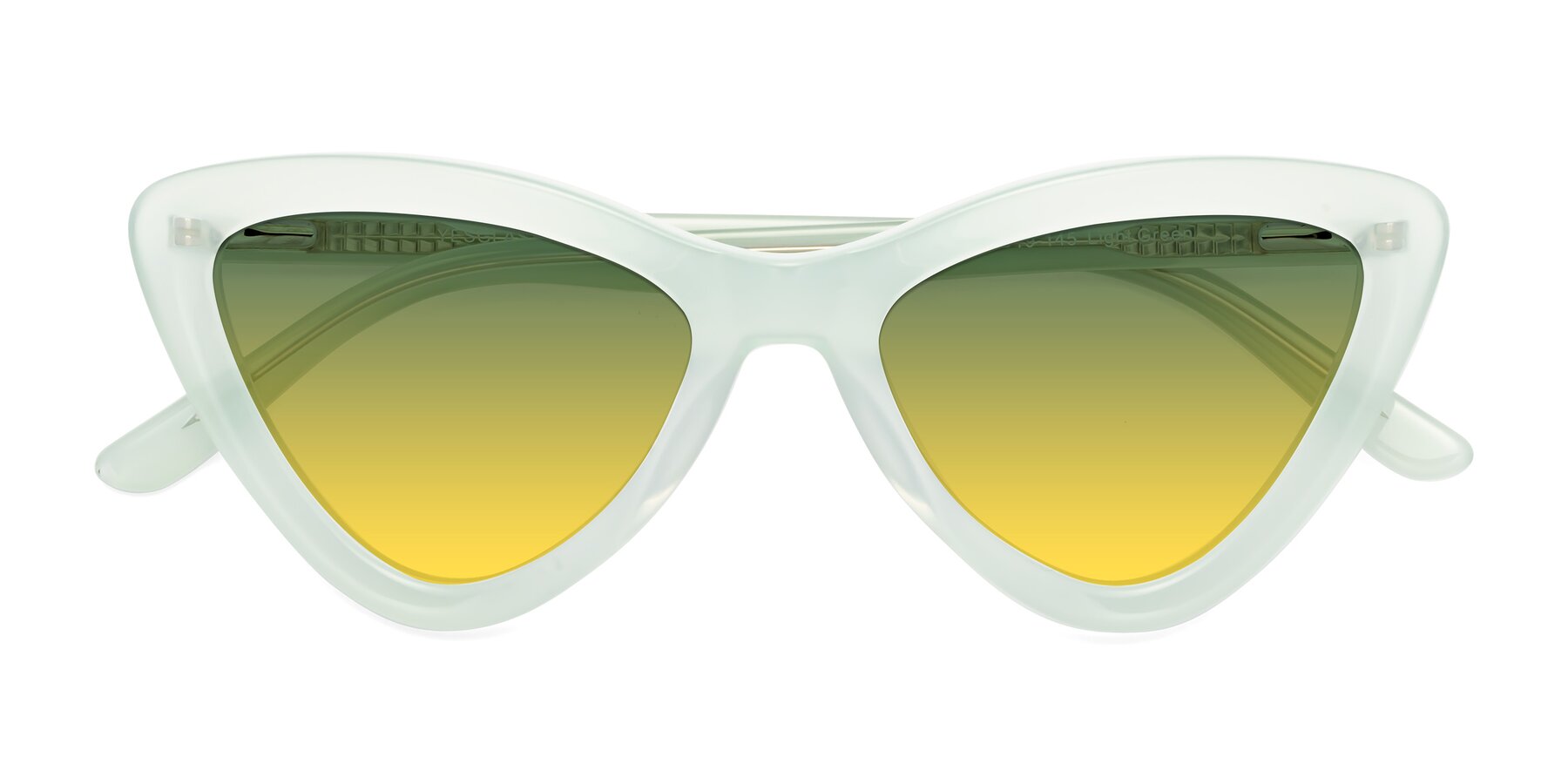 Folded Front of Candy in Light Green with Green / Yellow Gradient Lenses