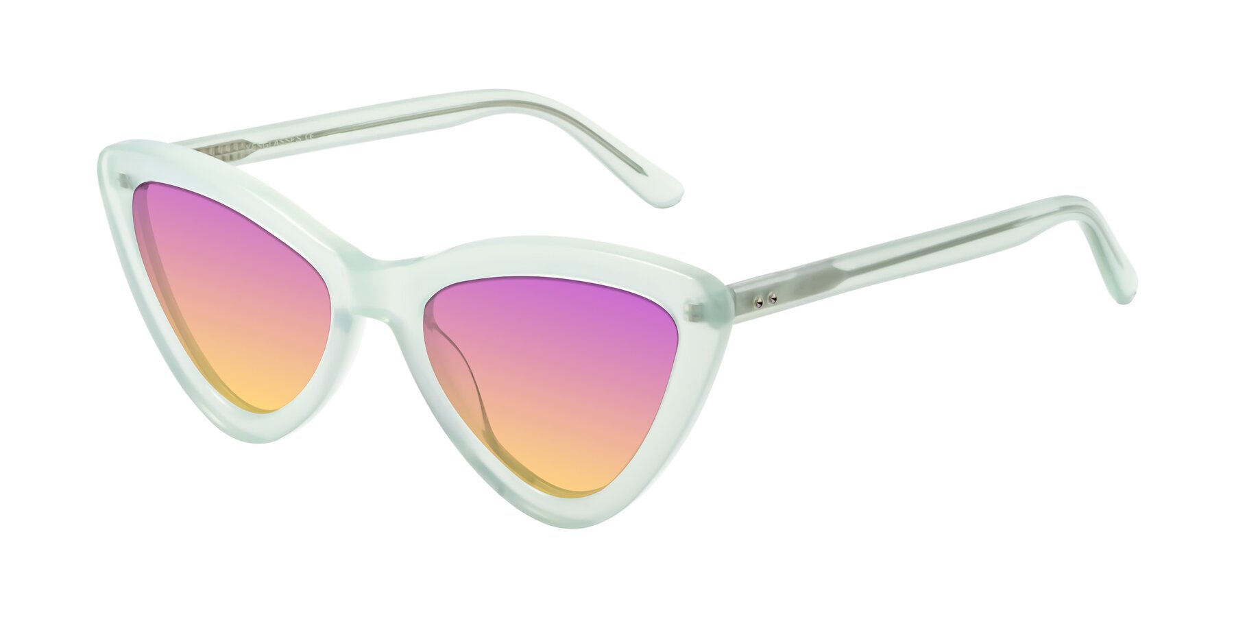 Angle of Candy in Light Green with Purple / Yellow Gradient Lenses